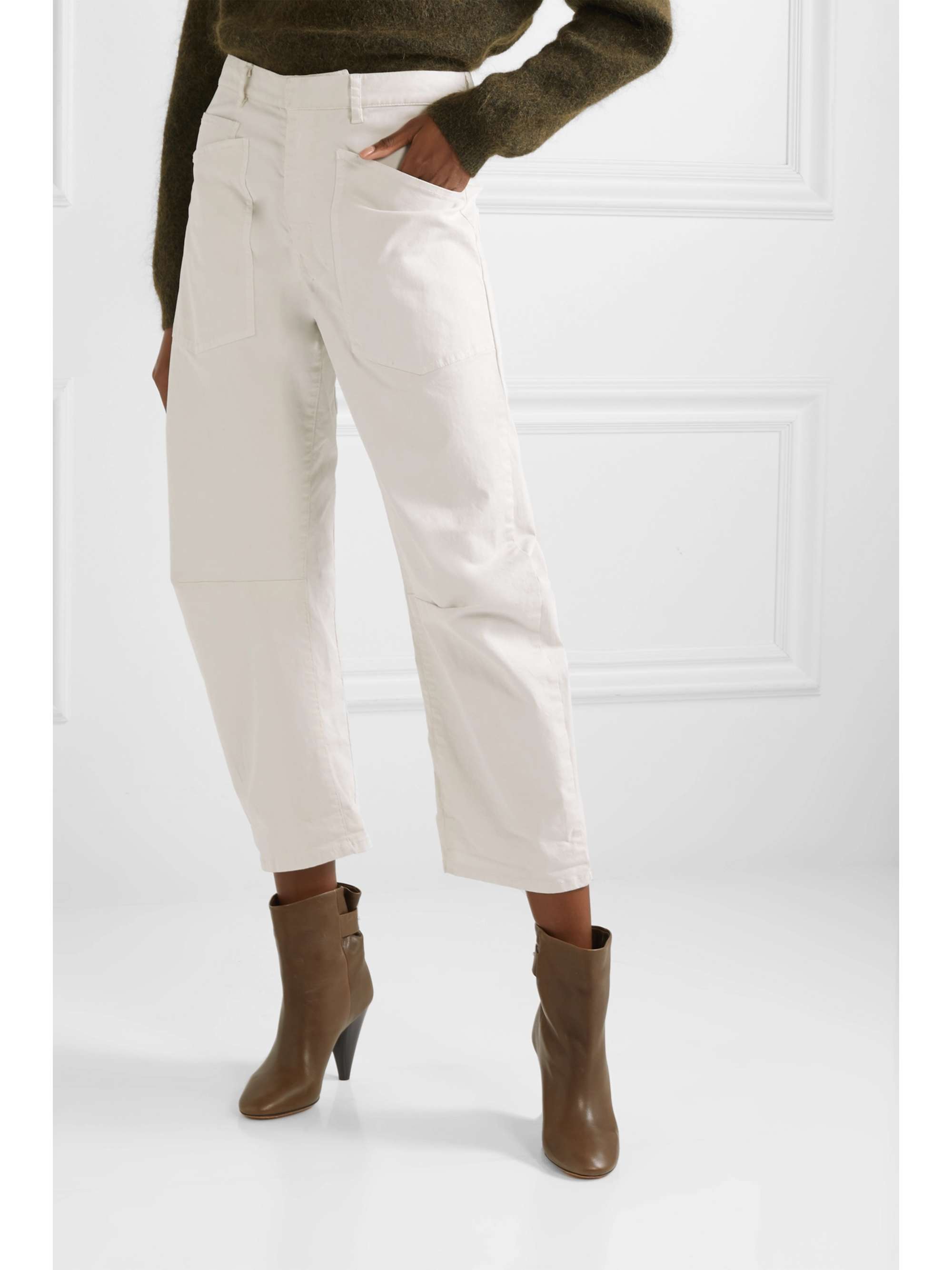 NILI LOTAN Shon cotton-blend twill tapered pants
