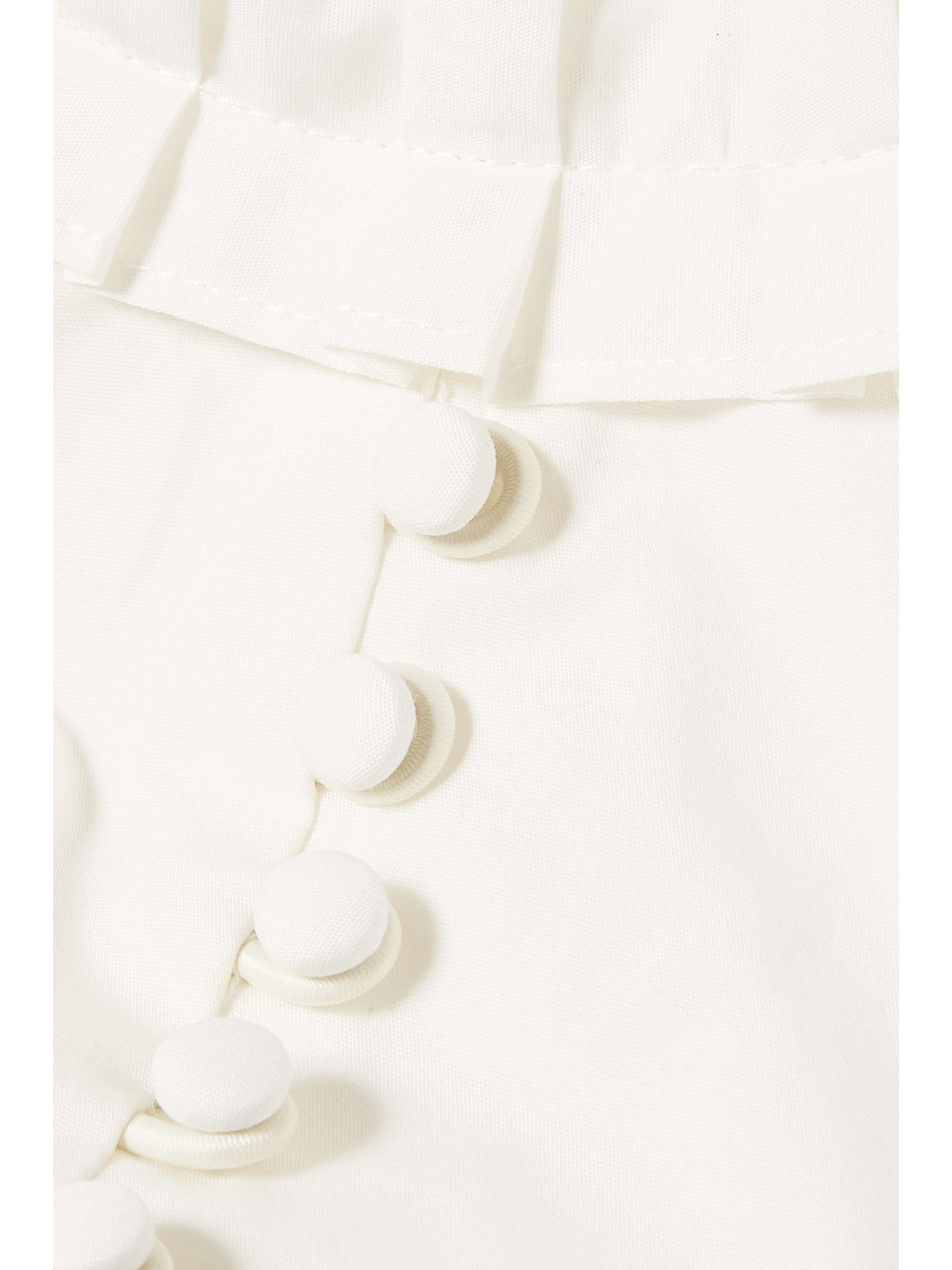 ORSEUND IRIS Lady cropped cold-shoulder cotton-poplin top