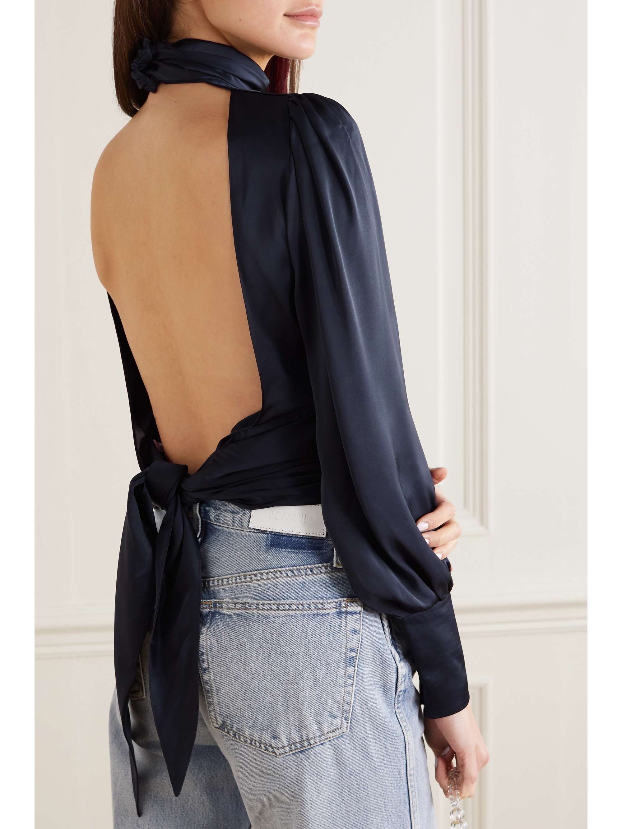 back ruched satin blouse | ORSEUND IRIS 