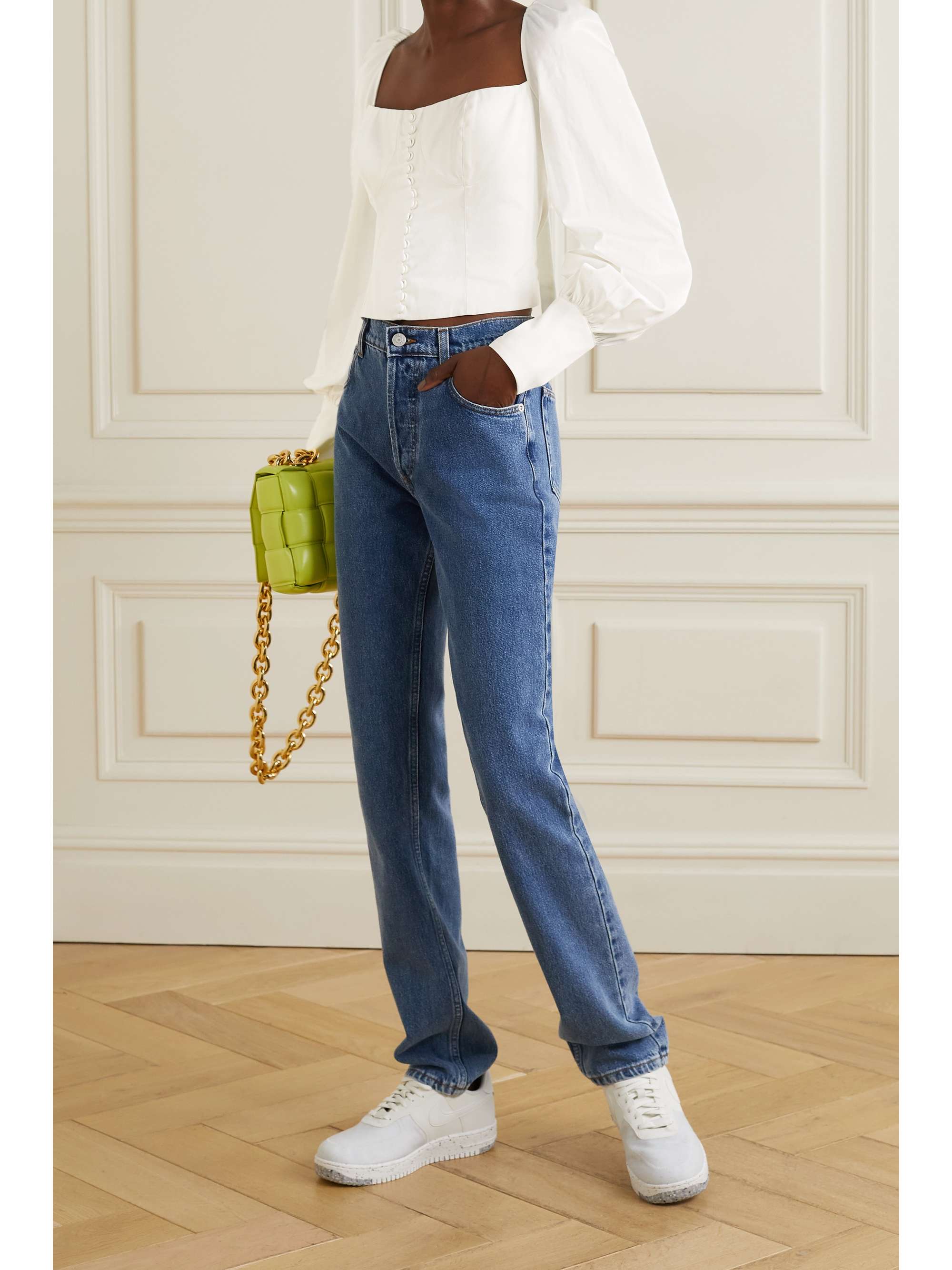 ORSEUND IRIS Victorian button-embellished Pima cotton-sateen blouse