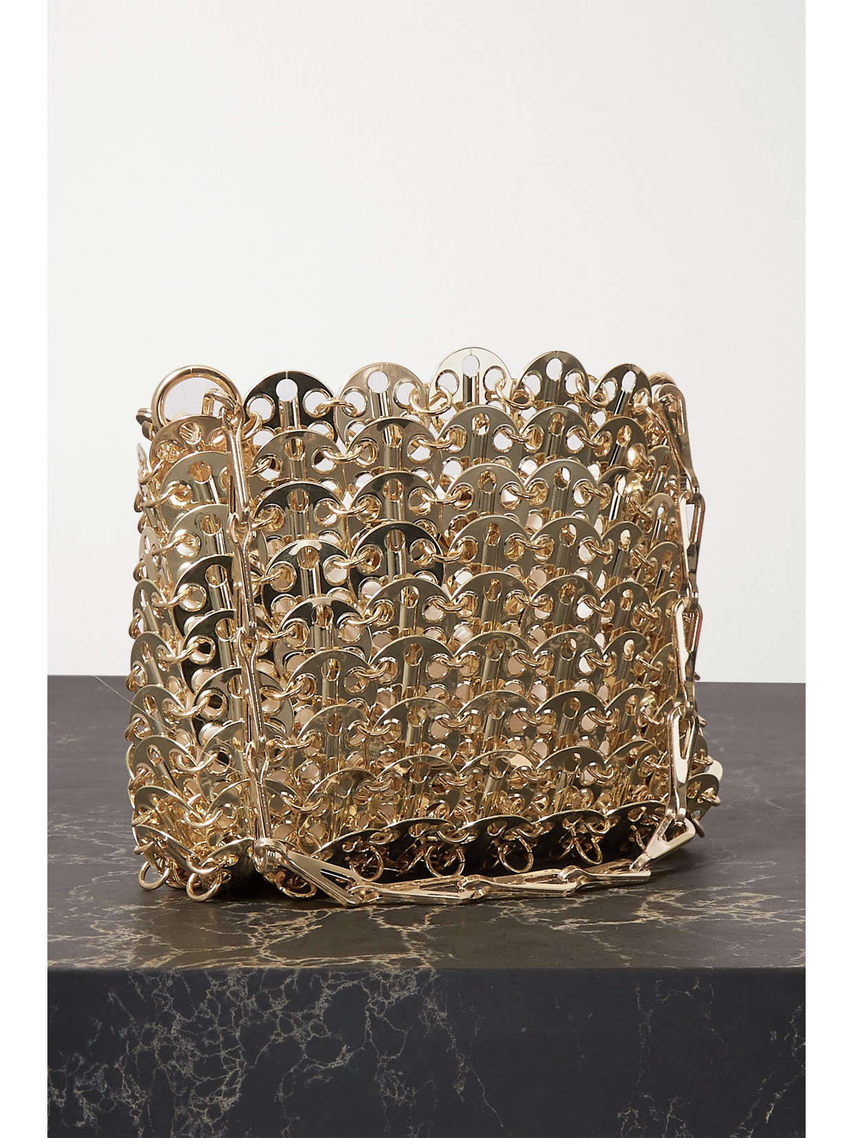 Shop Rabanne 1969 Nano Chainmail Shoulder Bag In Gold