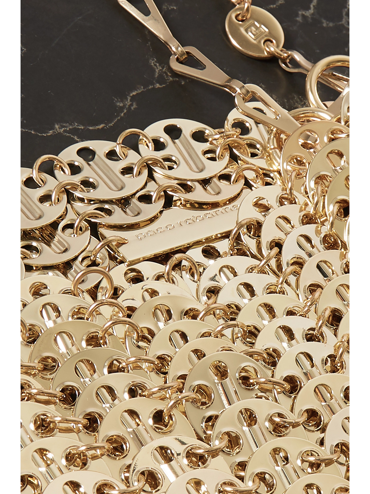 Rabanne Nano 1969 Chainmail Shoulder Bag In Gold