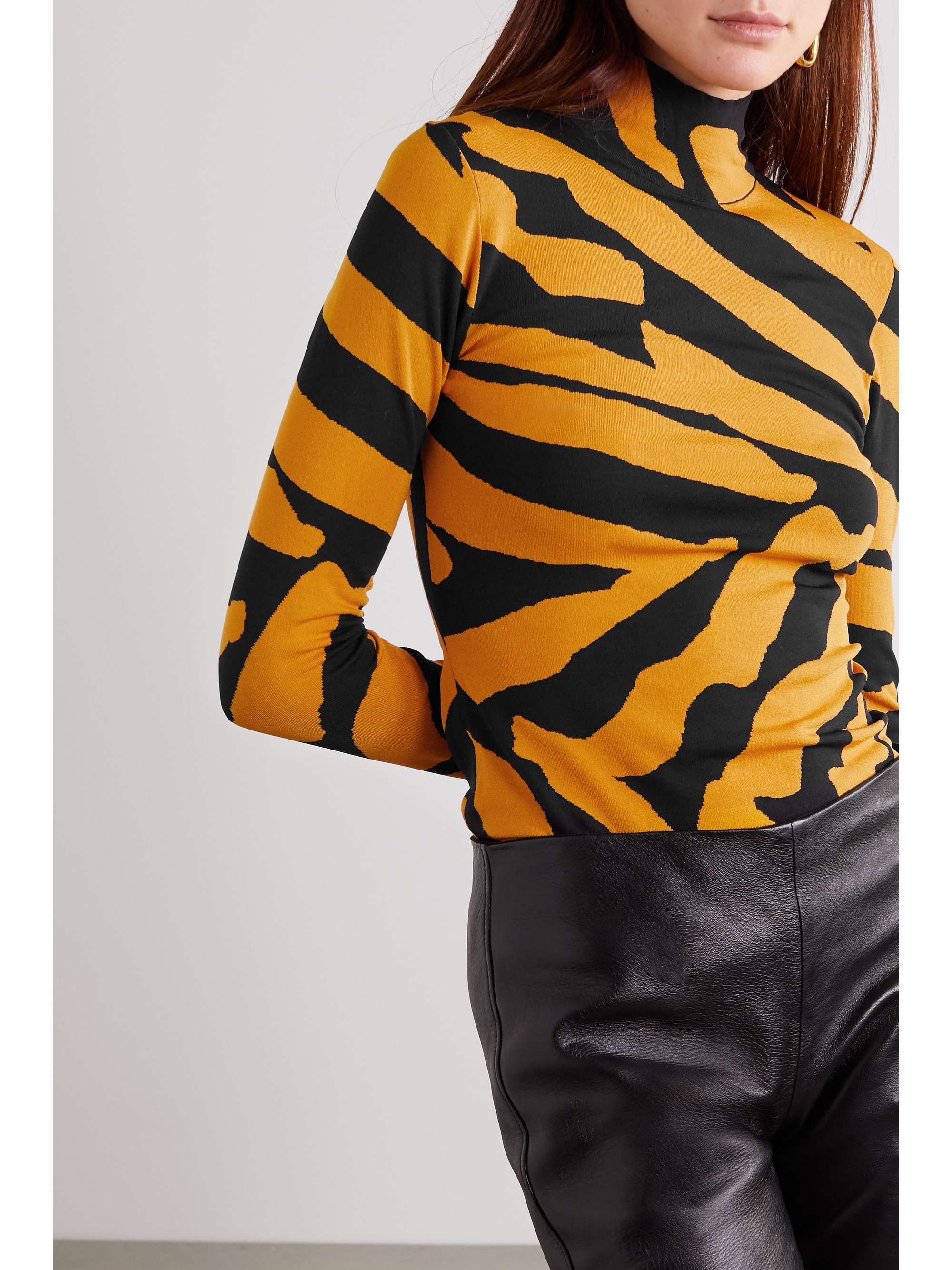 PROENZA SCHOULER 弹力提花针织高领毛衣
