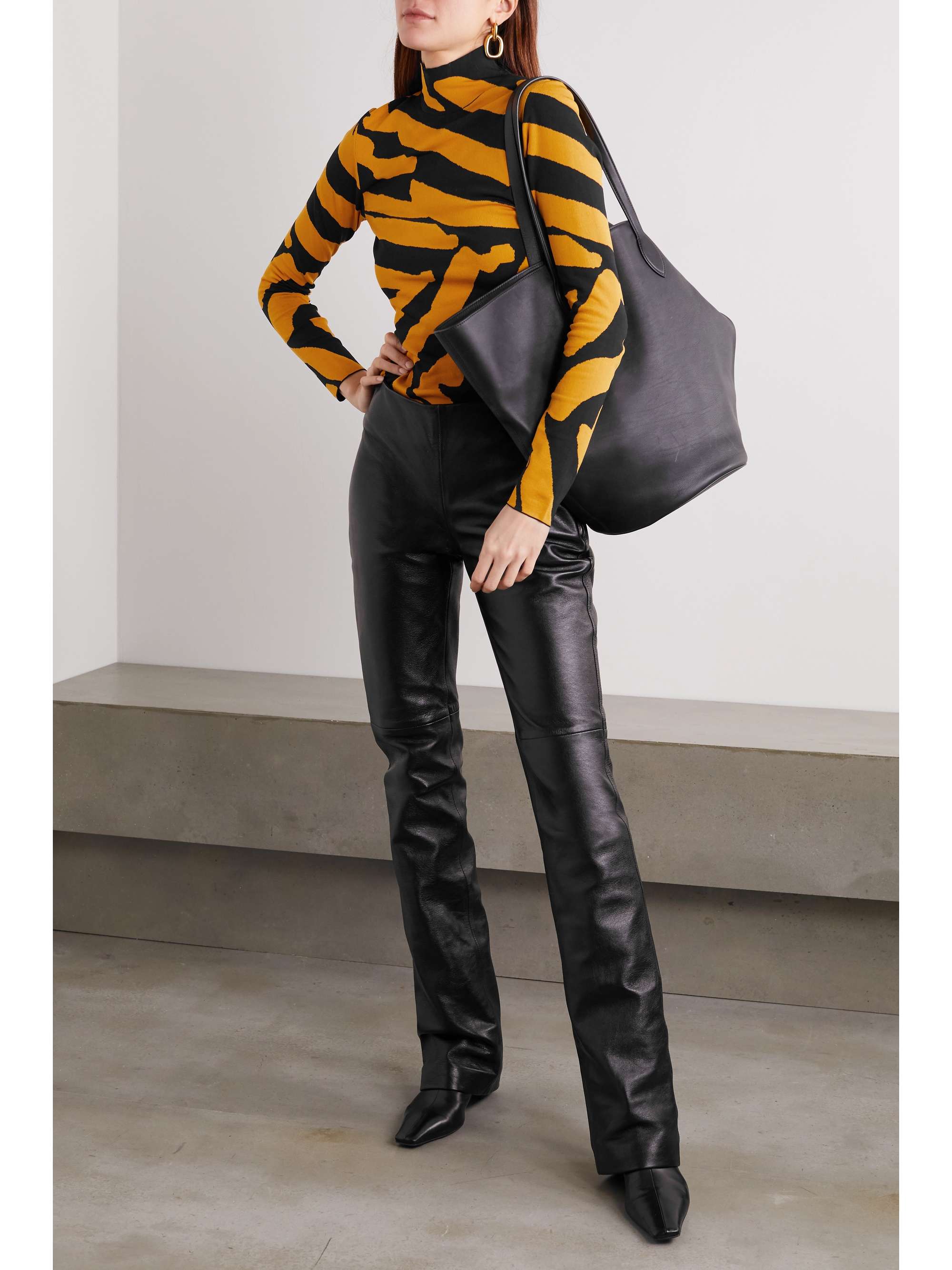 PROENZA SCHOULER 弹力提花针织高领毛衣