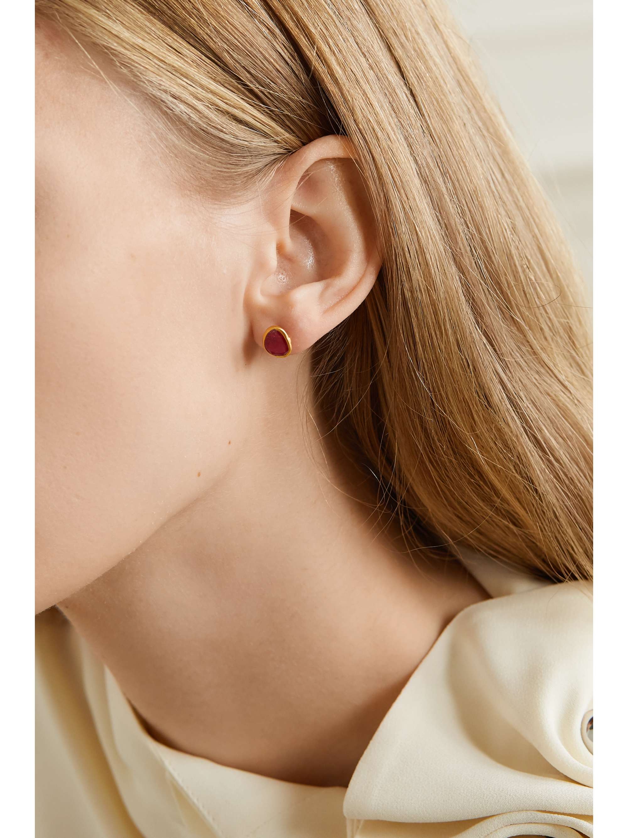 PIPPA SMALL 18-karat gold ruby earrings