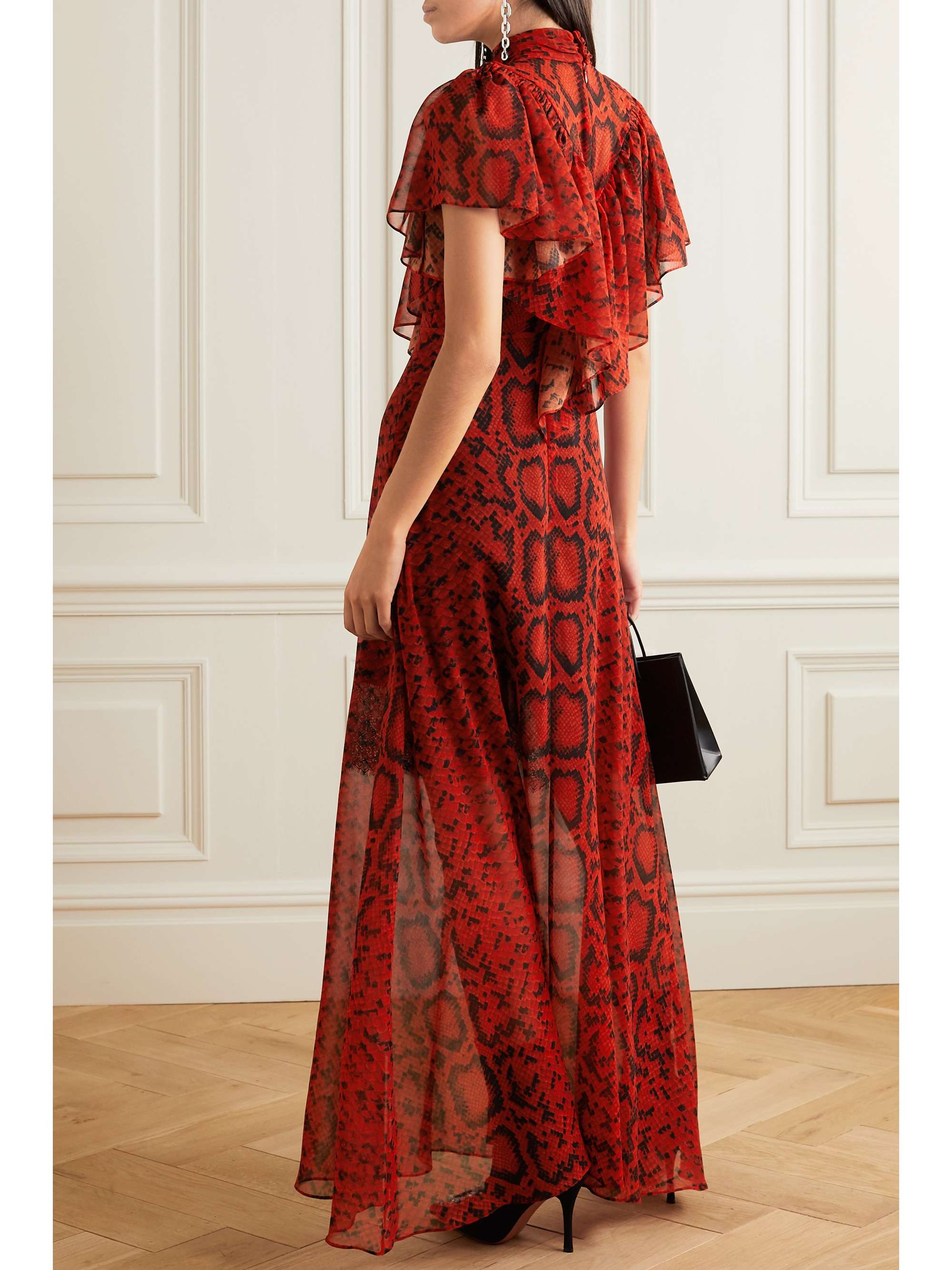 PREEN BY THORNTON BREGAZZI Ruffled floral-print georgette maxi dress