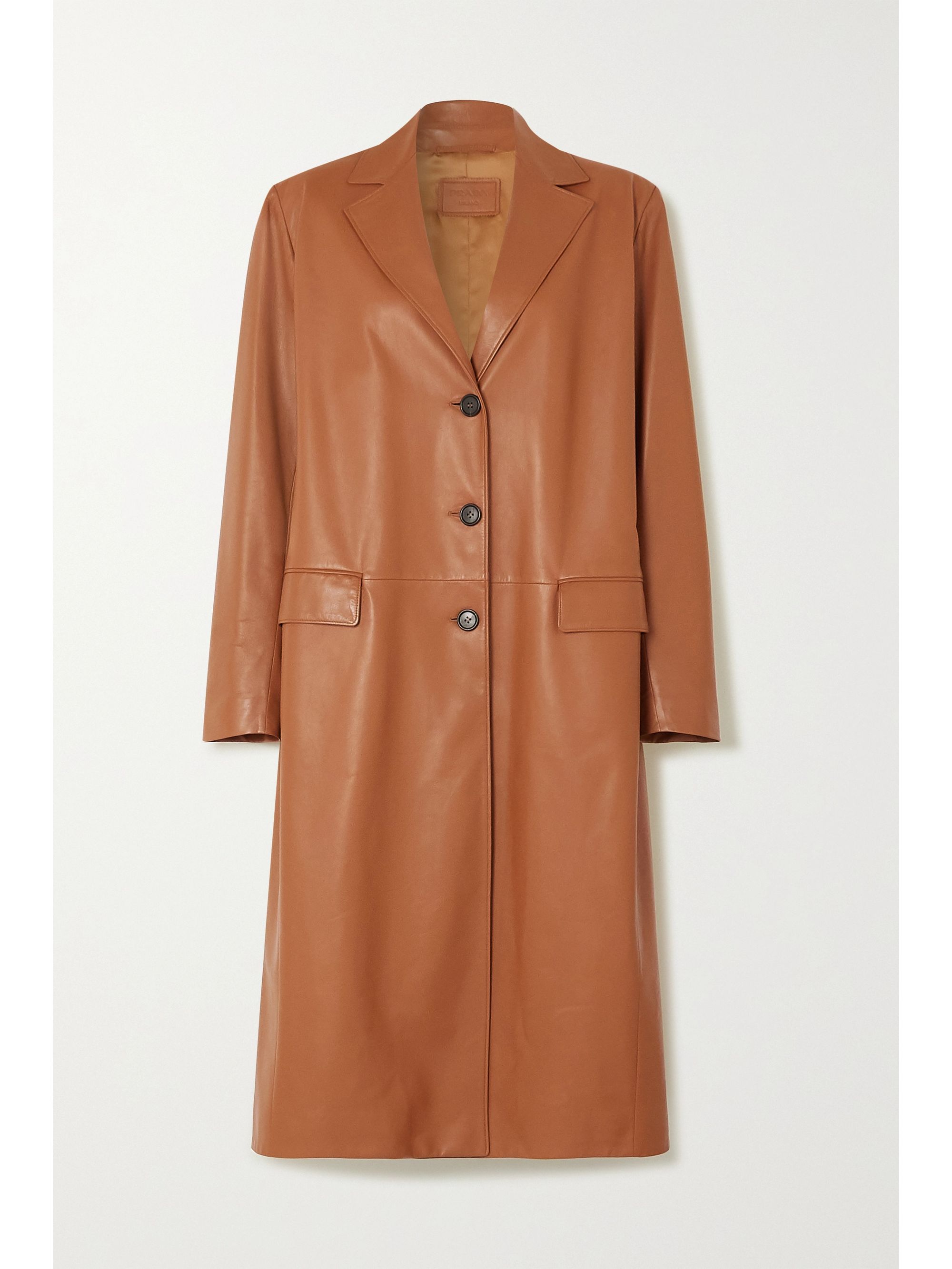 Beige leather coat Outlet