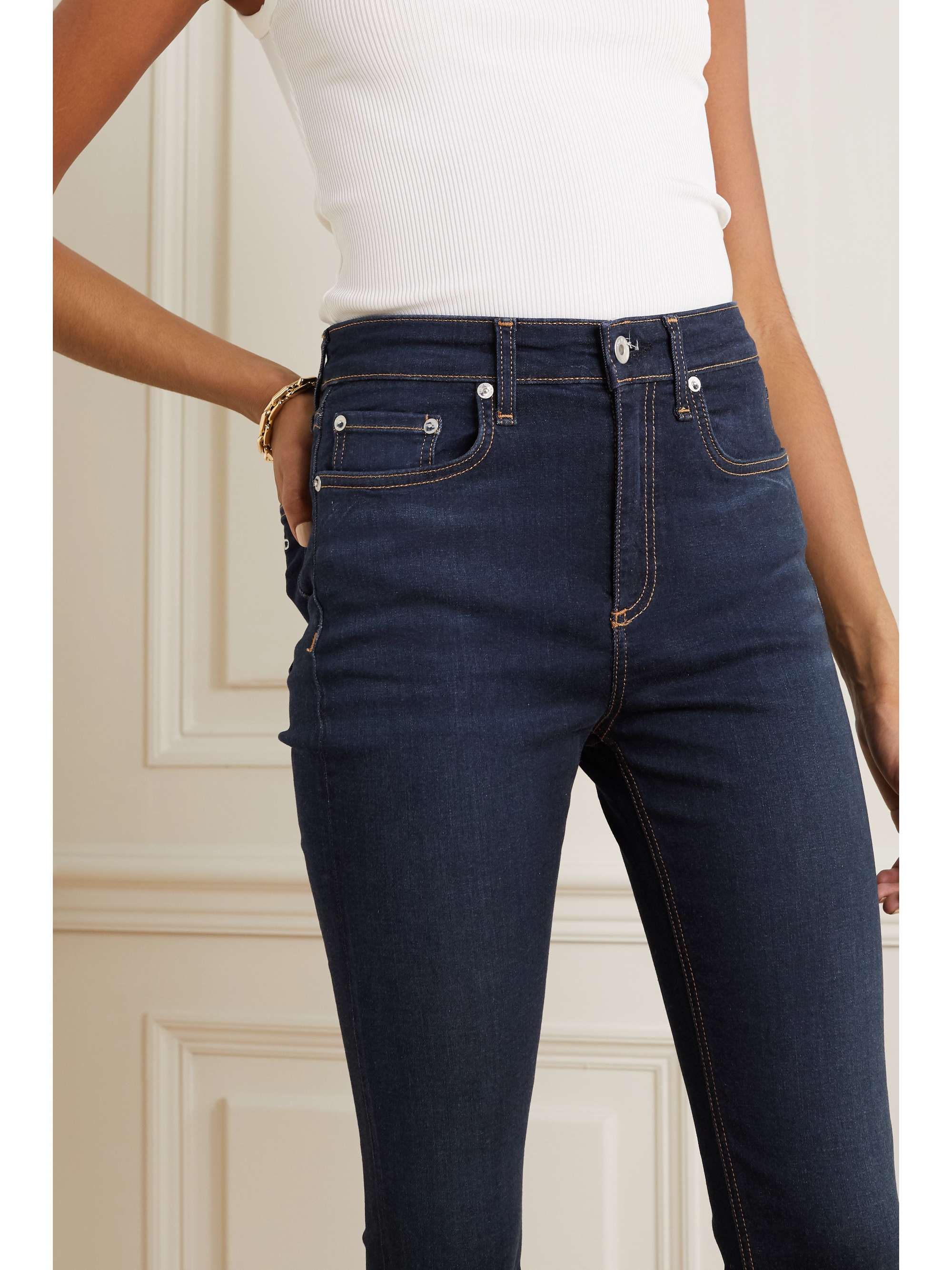 Dark denim Nina high-rise skinny jeans 
