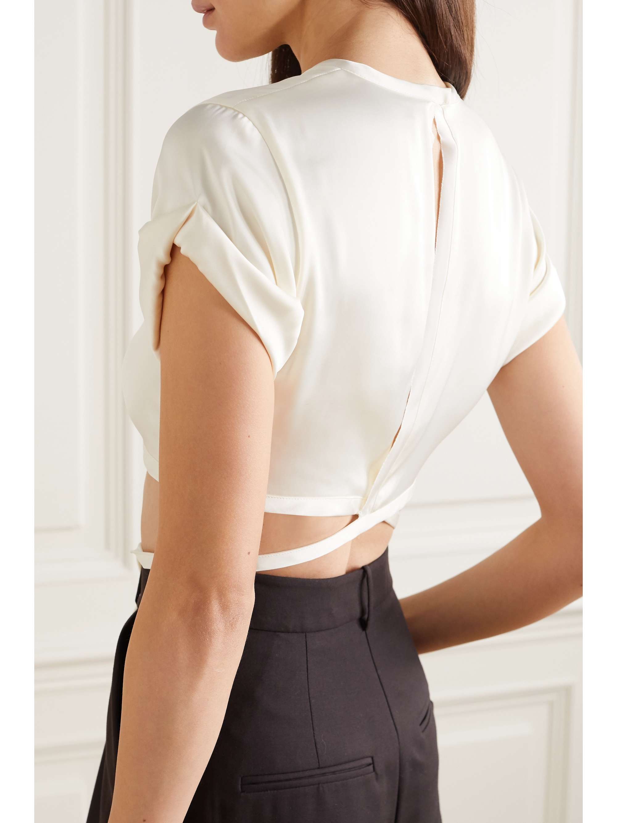 ORSEUND IRIS Le Club cropped satin top