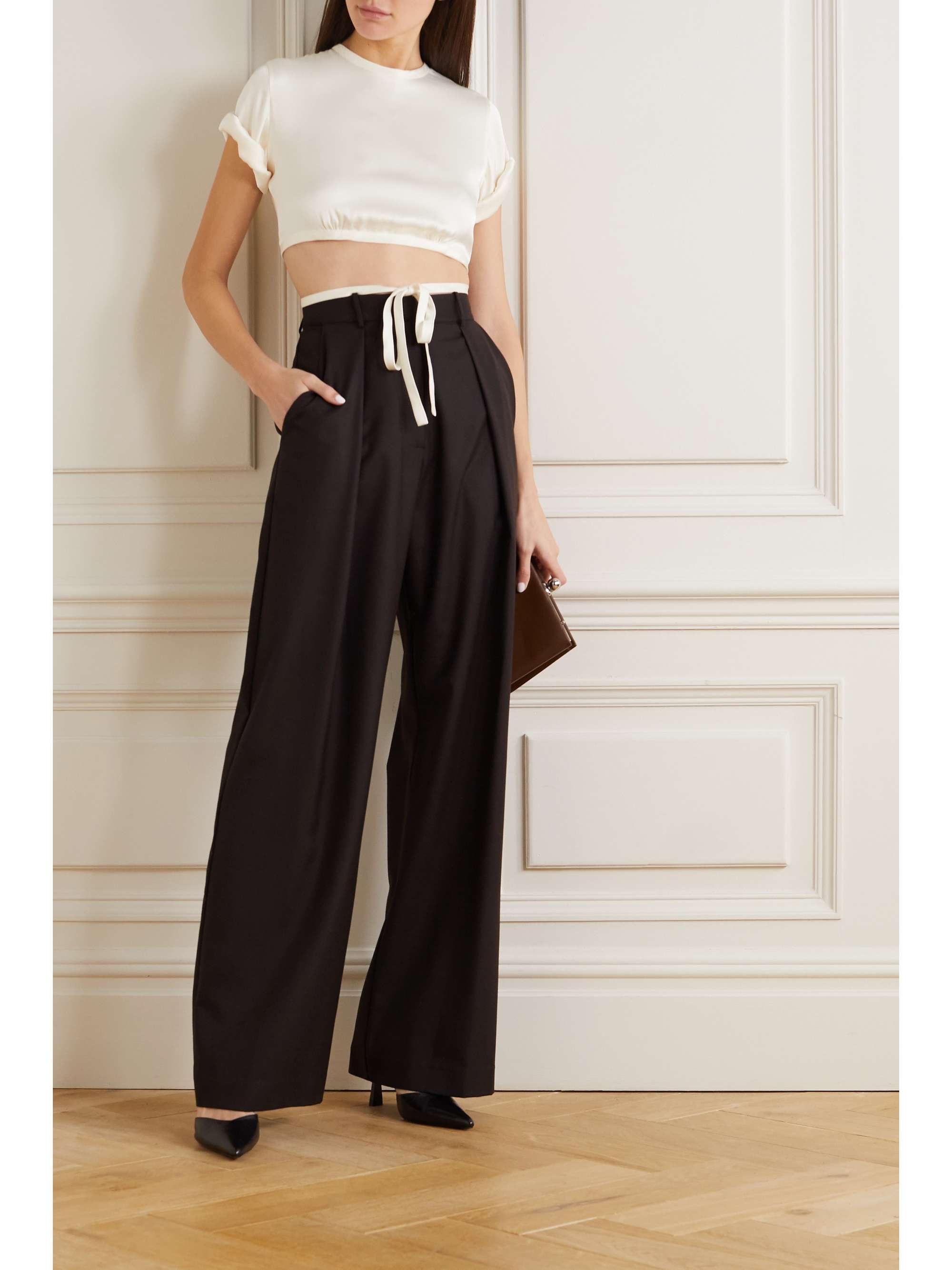 ORSEUND IRIS Le Club cropped satin top