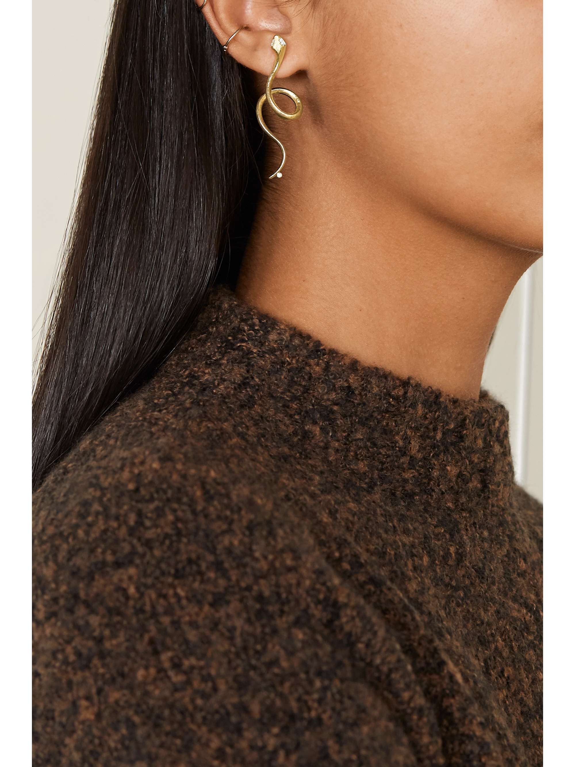 OLE LYNGGAARD COPENHAGEN Snakes 18-karat gold diamond earring