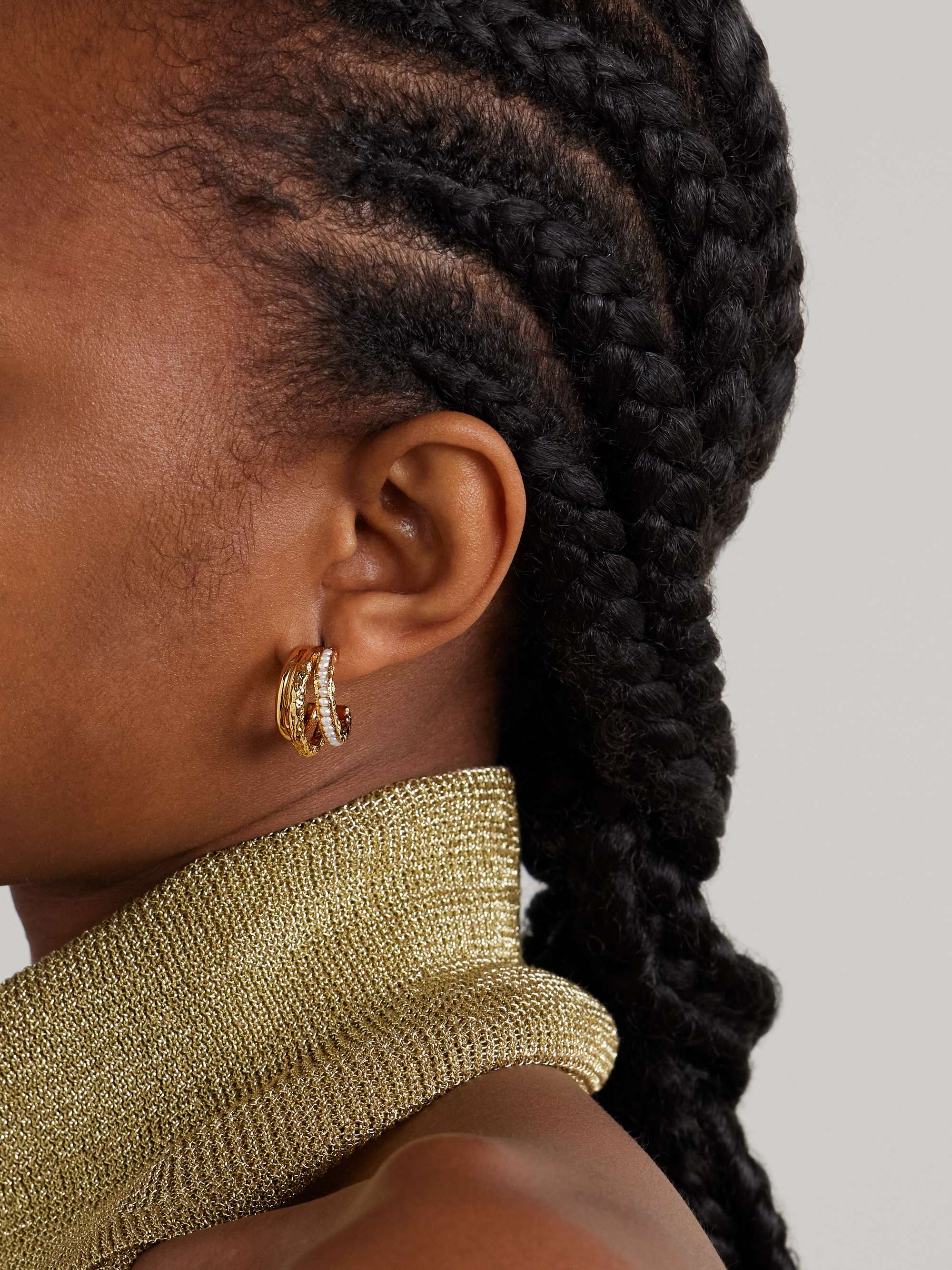 PACHAREE Gold-plated pearl earrings