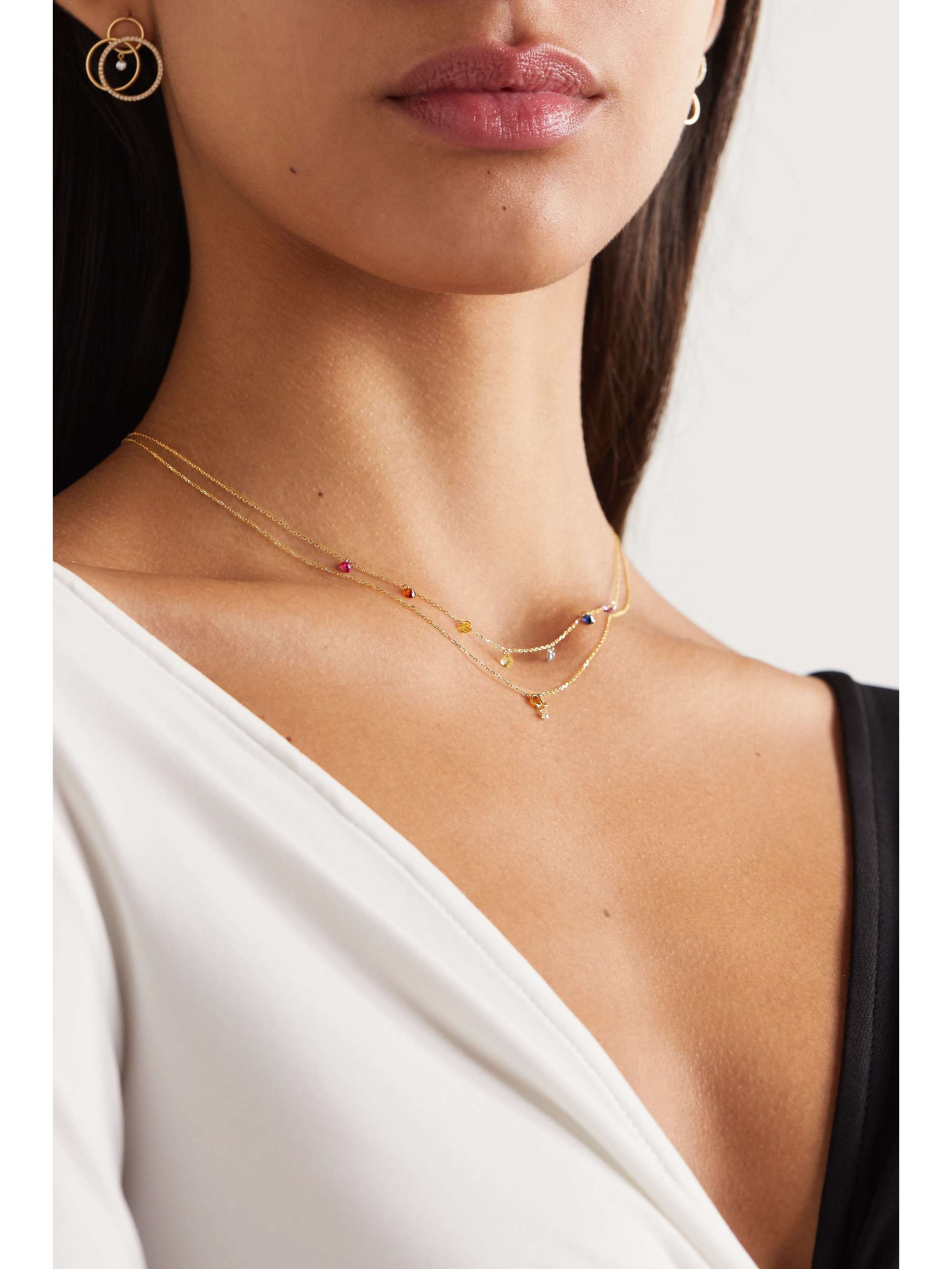 PERSÉE 18-karat gold multi-stone necklace