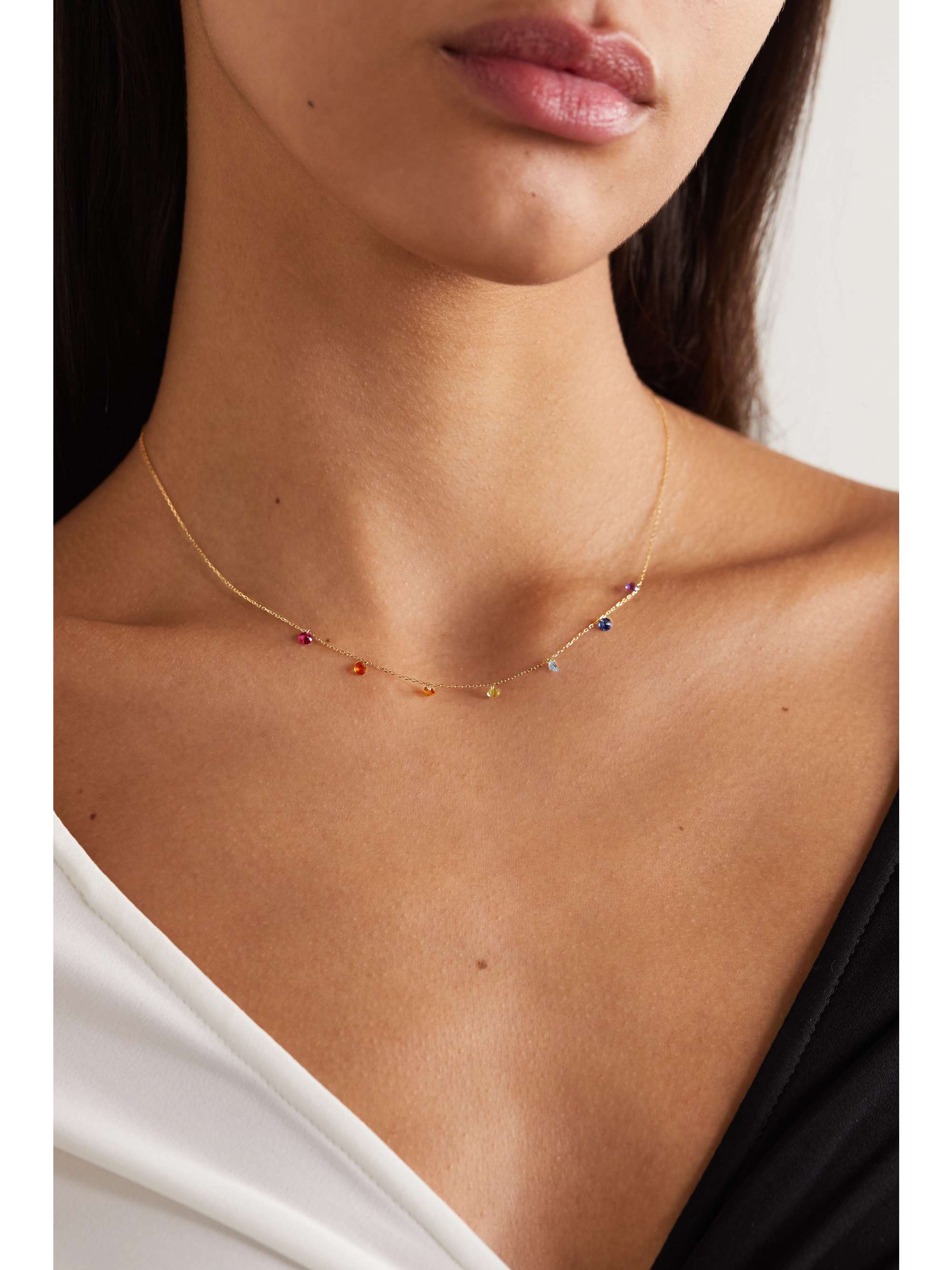 PERSÉE 18-karat gold multi-stone necklace