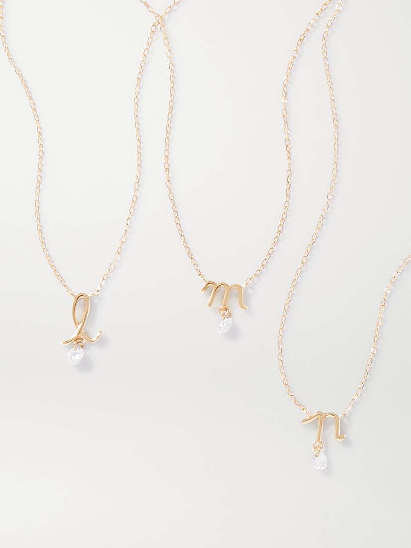 Persée Initial 18-karat Gold Diamond Necklace