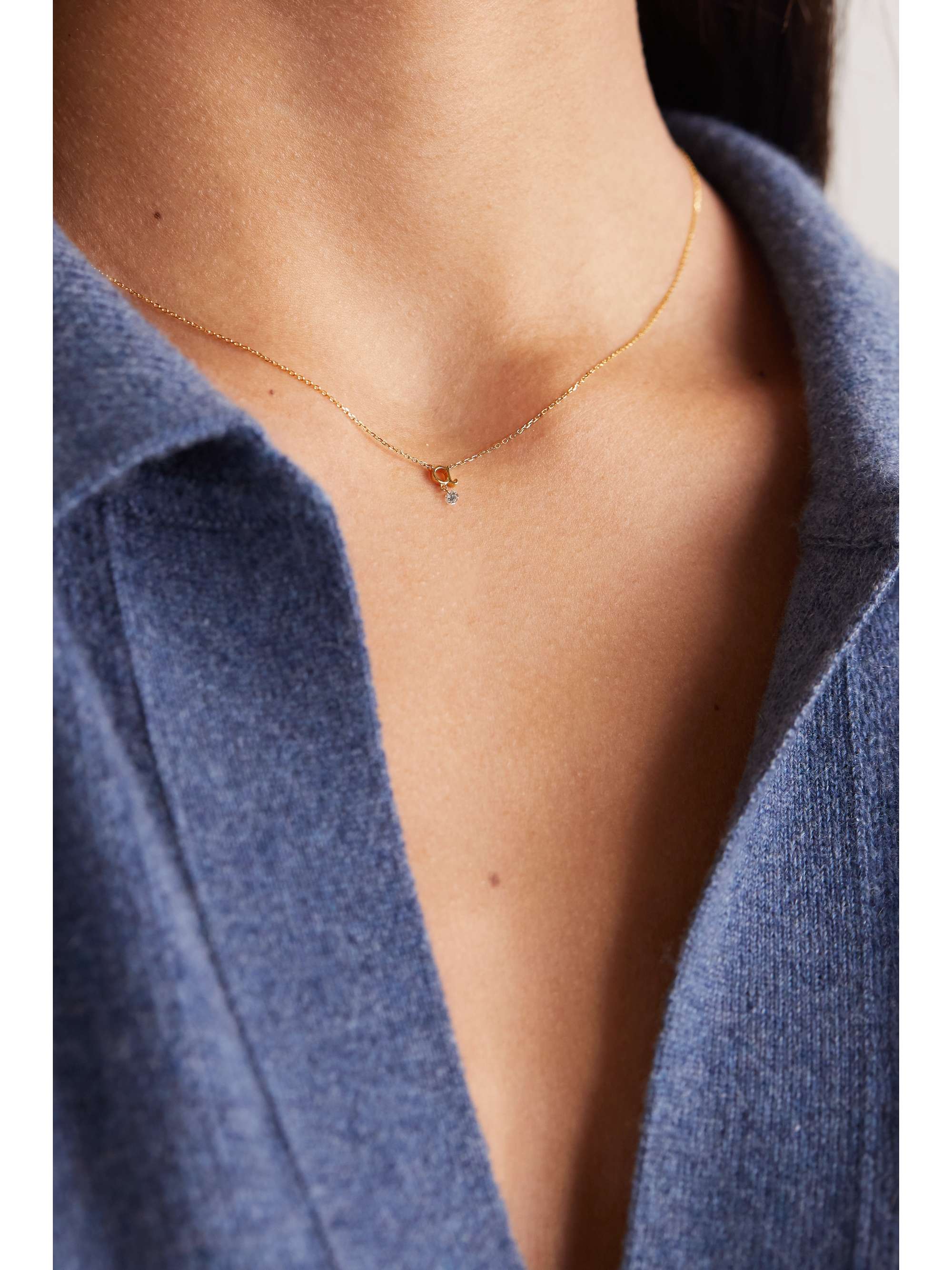 PERSÉE Alphabet 18-karat gold diamond necklace