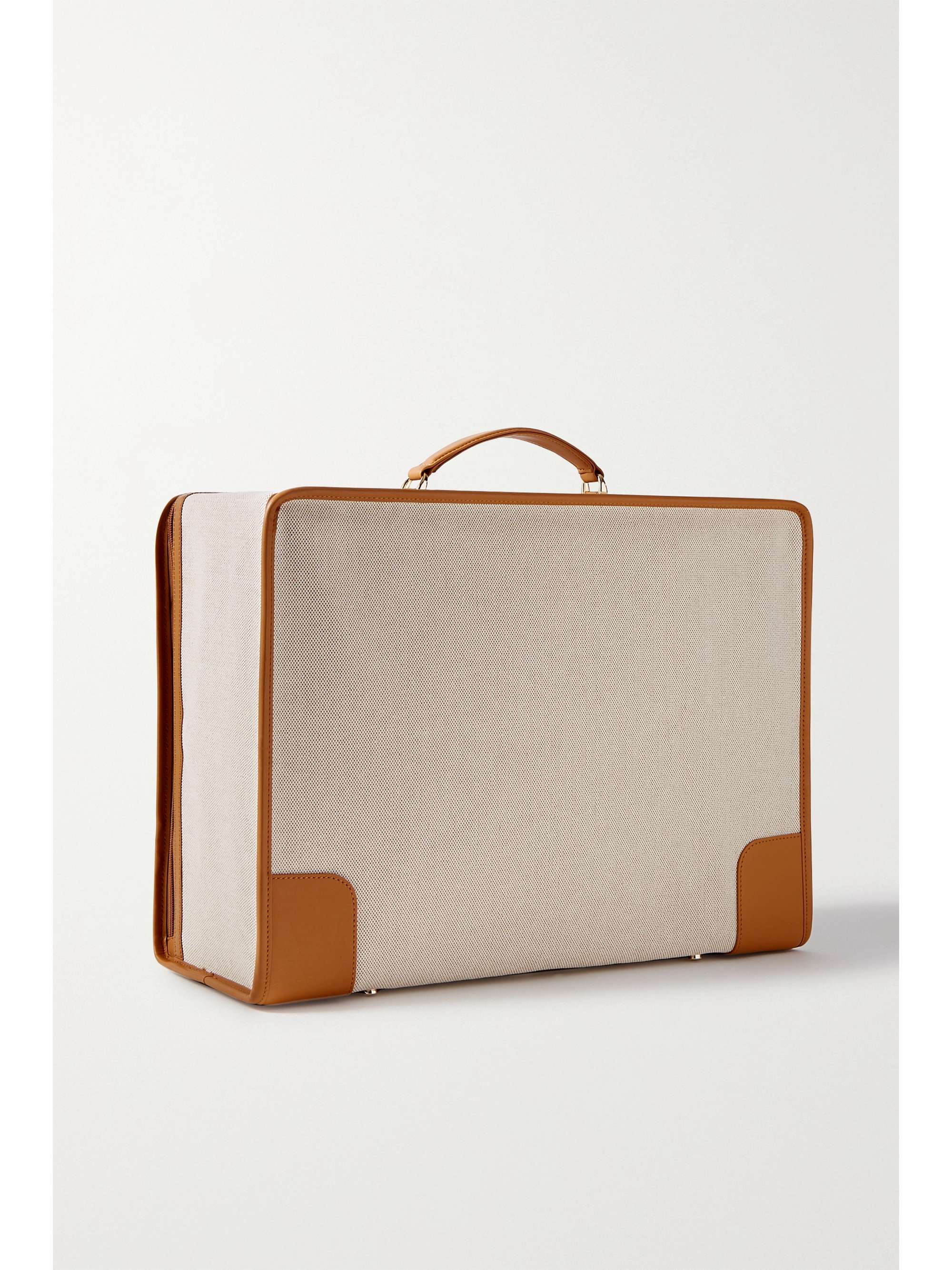 PARAVEL Stowaway collapsible leather-trimmed cotton-canvas suitcase