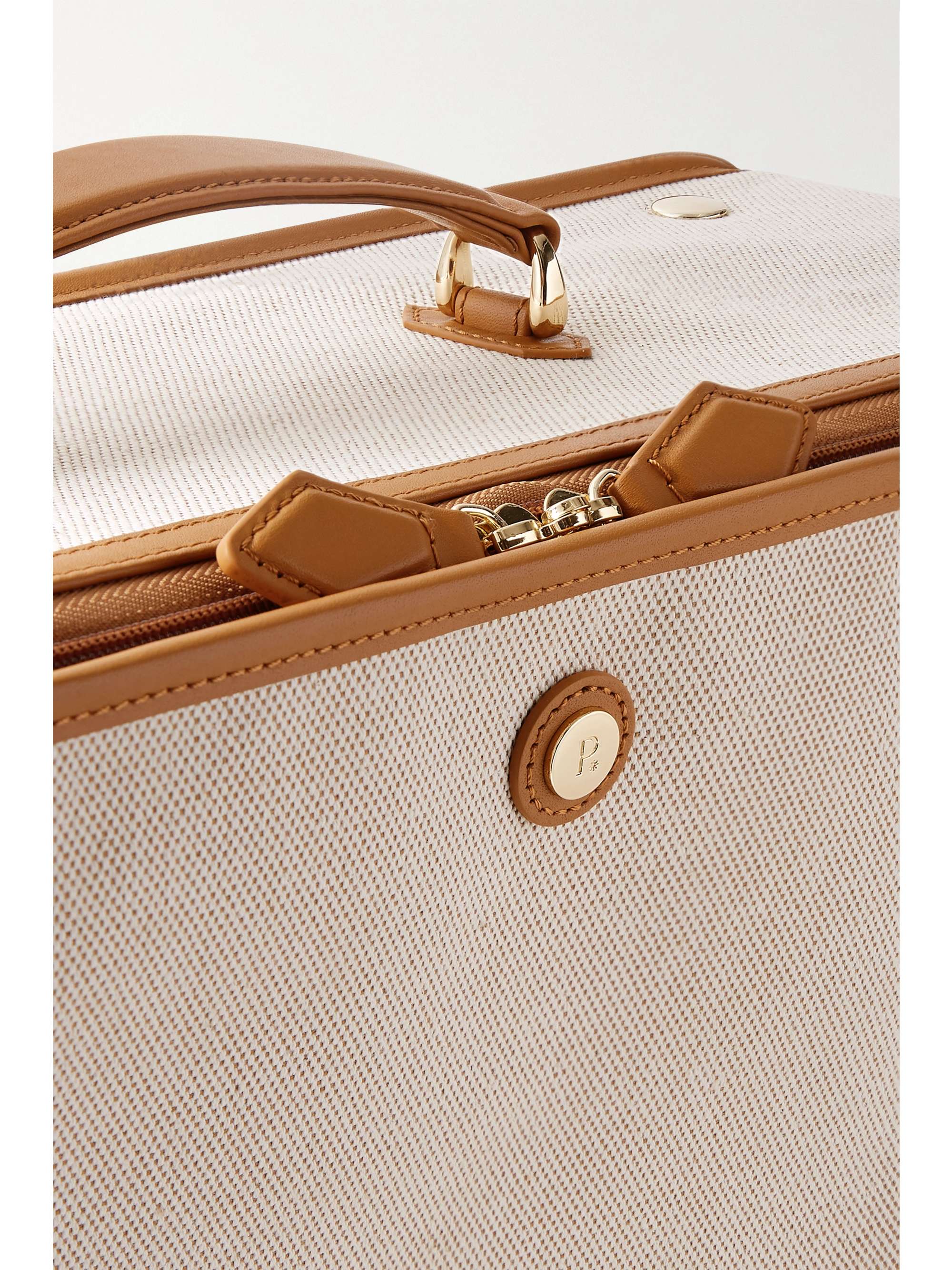 PARAVEL Stowaway collapsible leather-trimmed cotton-canvas suitcase