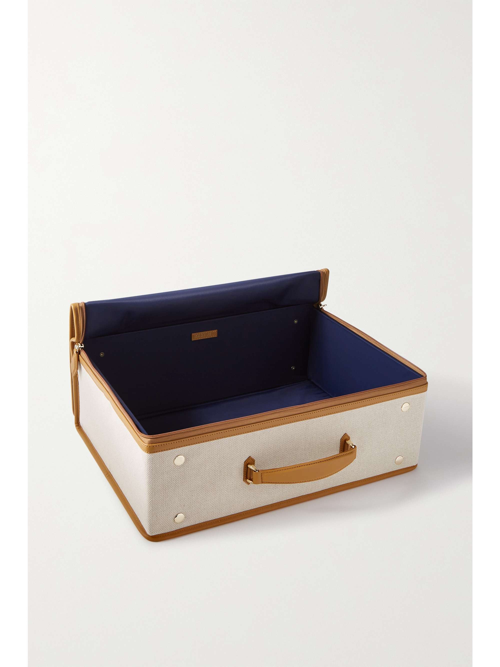 PARAVEL Stowaway collapsible leather-trimmed cotton-canvas suitcase