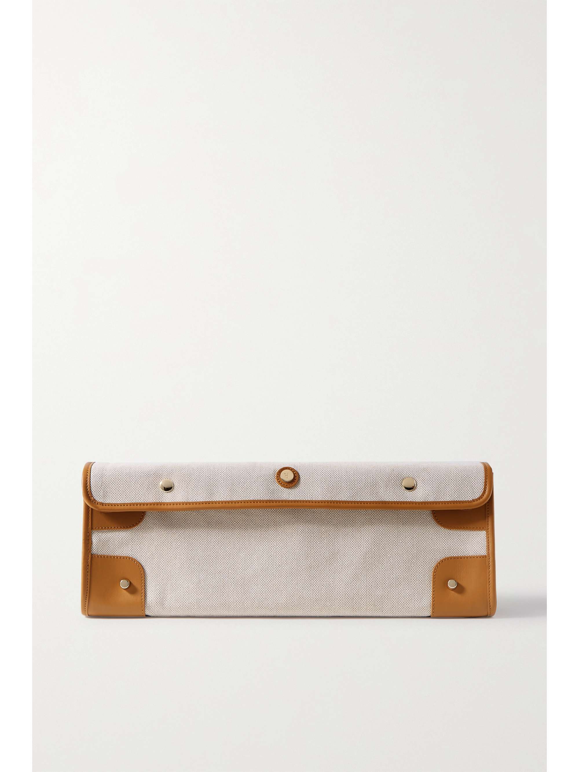 PARAVEL Stowaway collapsible leather-trimmed cotton-canvas suitcase