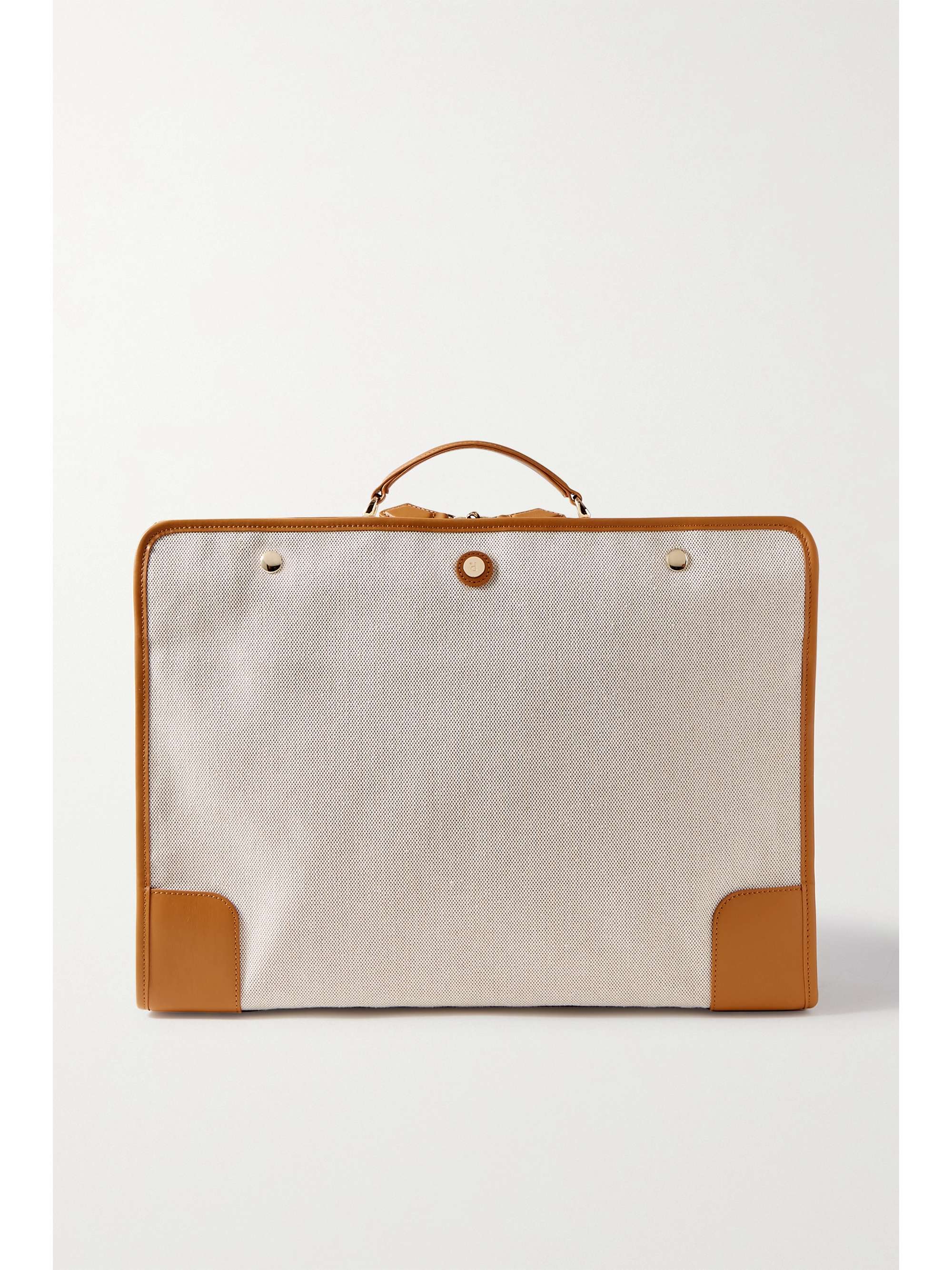 PARAVEL Stowaway collapsible leather-trimmed cotton-canvas suitcase