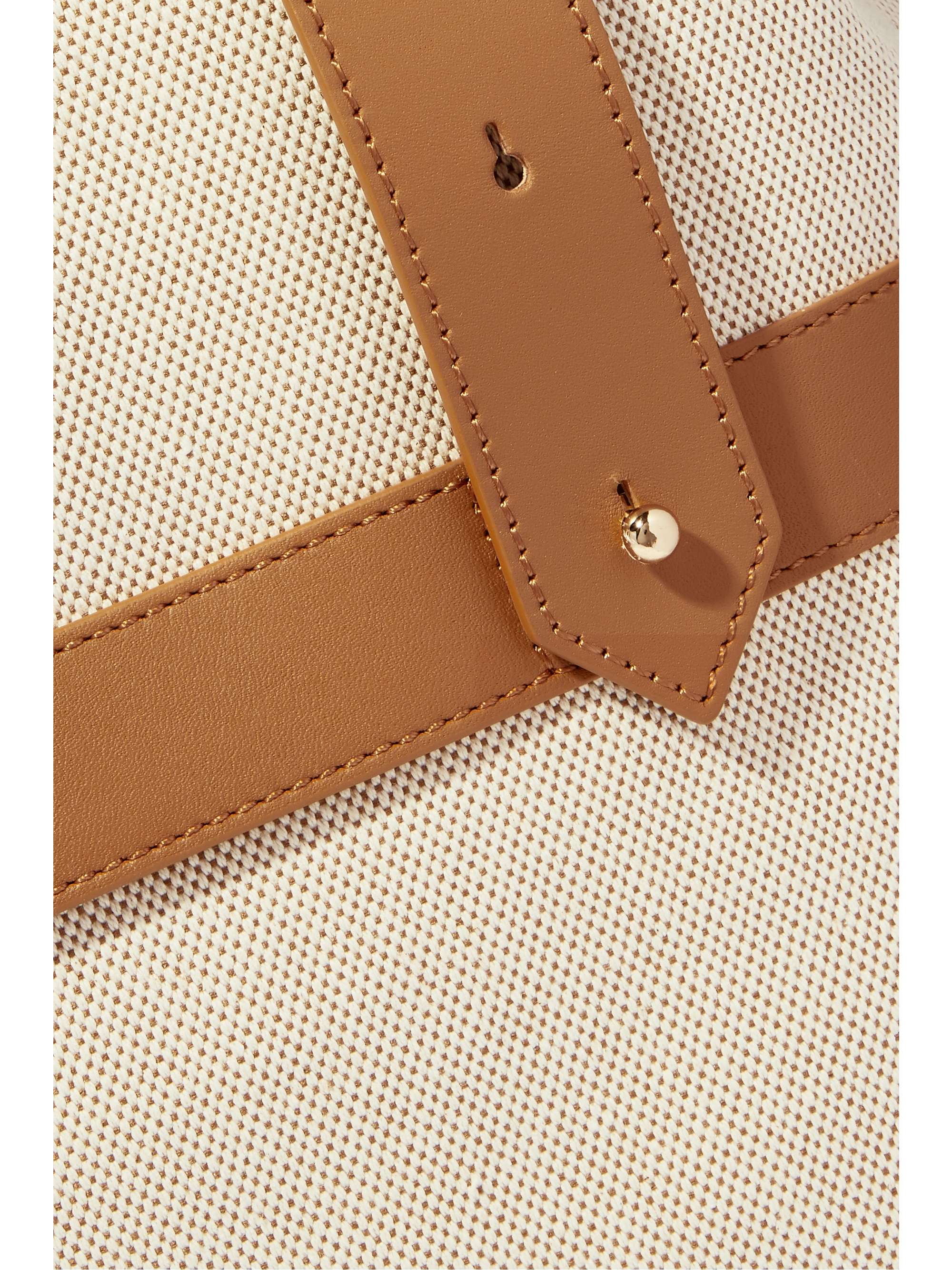 PARAVEL + NET SUSTAIN Weekender leather-trimmed cotton-canvas weekend bag