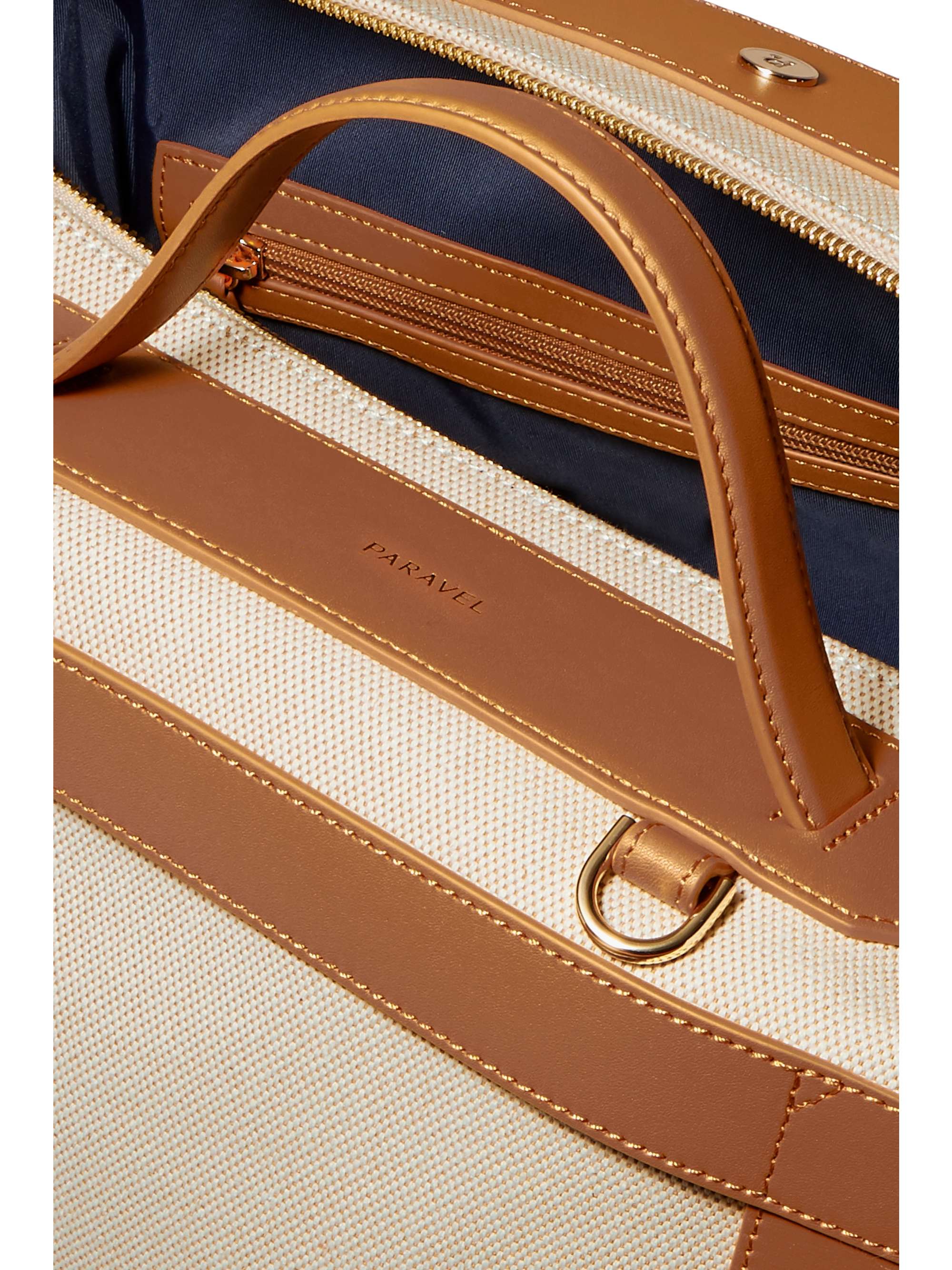 PARAVEL + NET SUSTAIN Weekender leather-trimmed cotton-canvas weekend bag