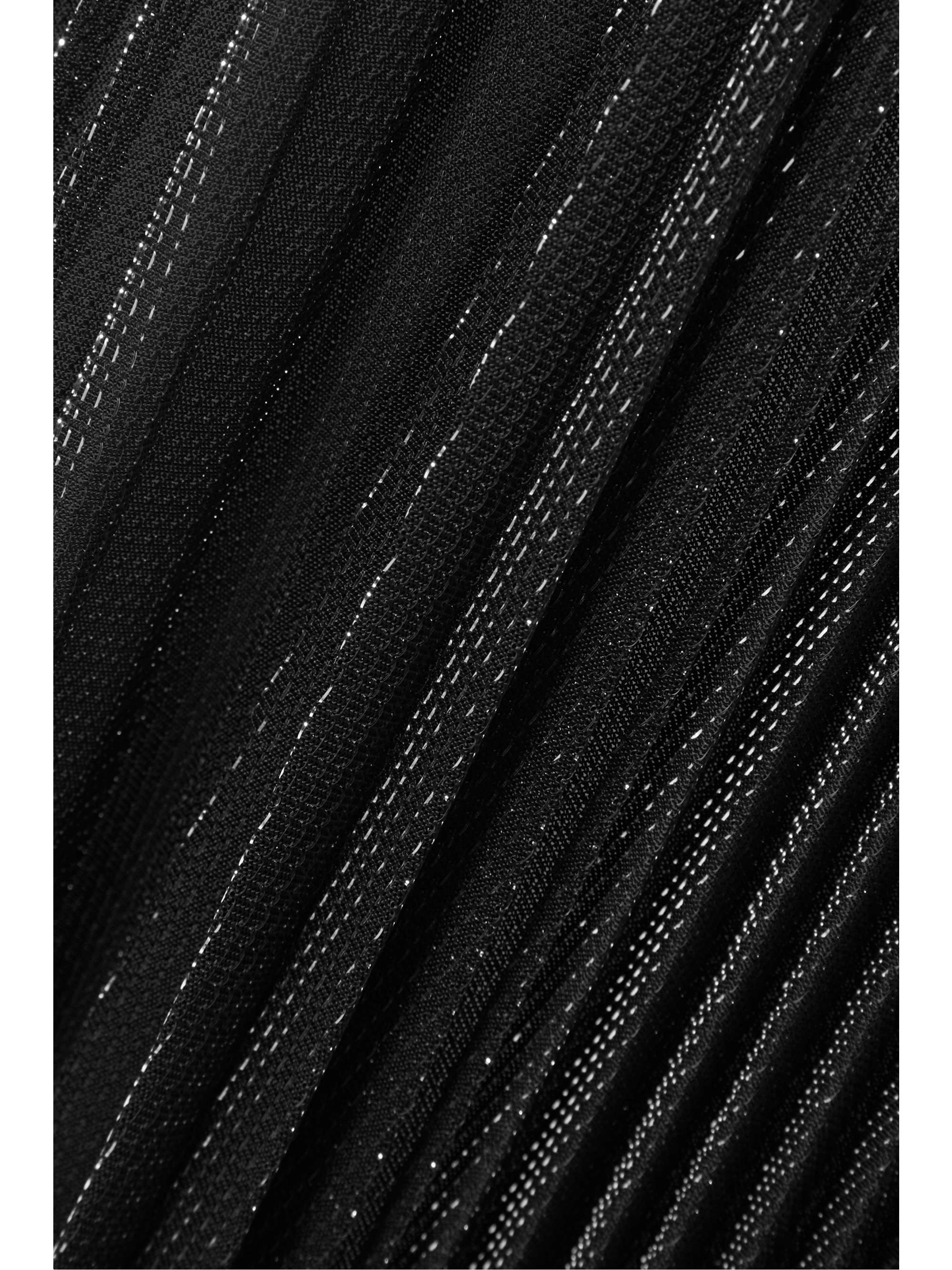 PETER DO Asymmetric pleated metallic voile skirt