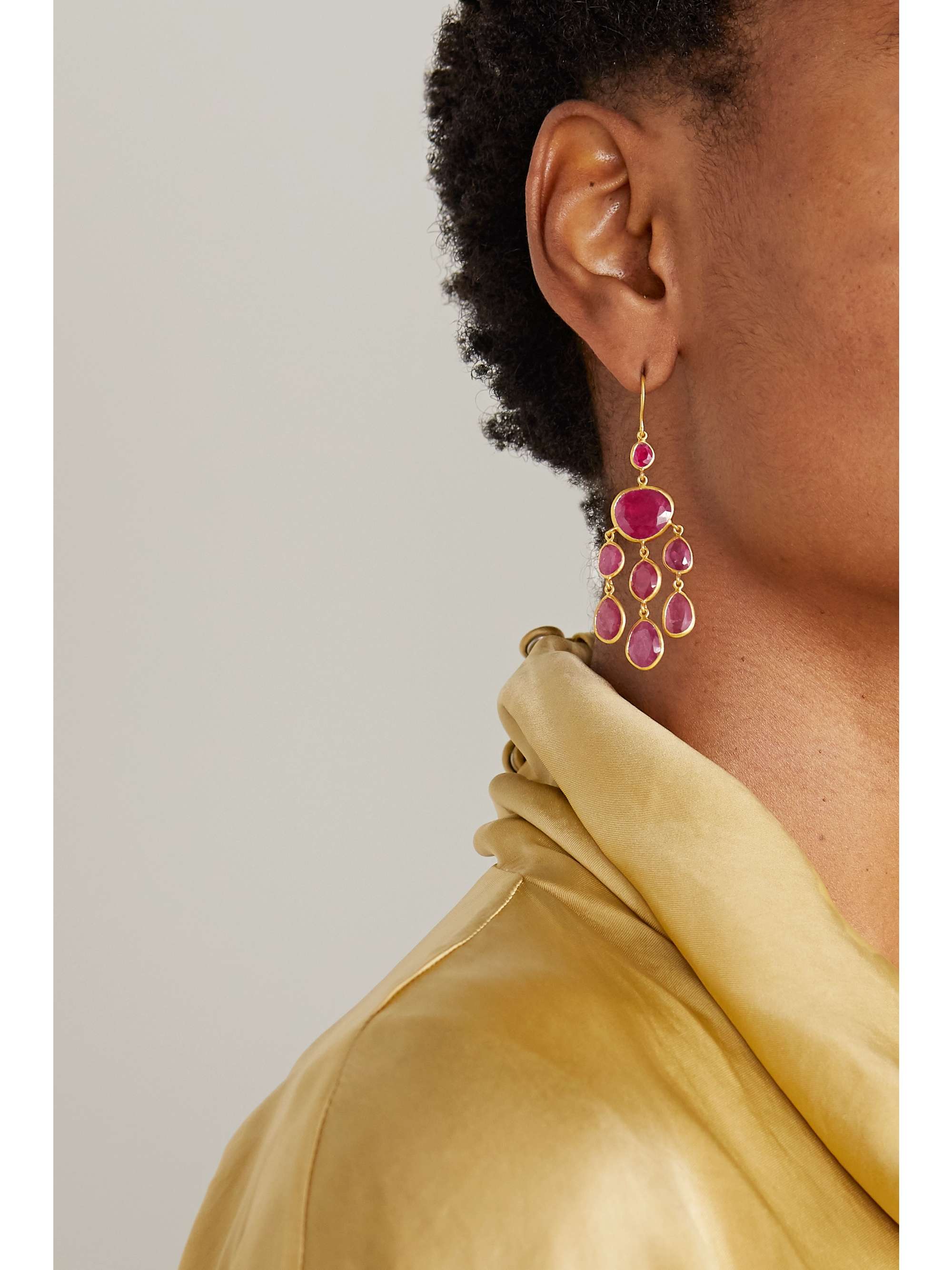 PIPPA SMALL 18-karat gold ruby earrings