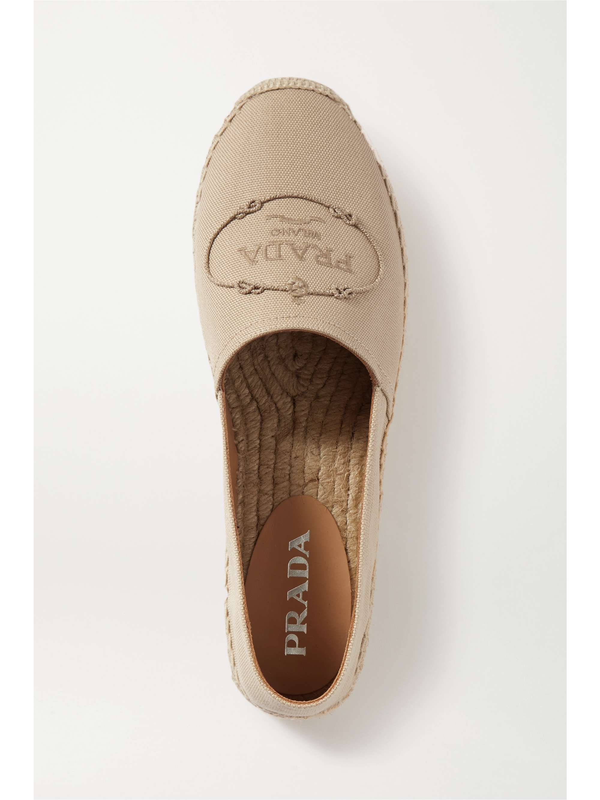 PRADA Espadrilles aus Canvas mit Logostickerei