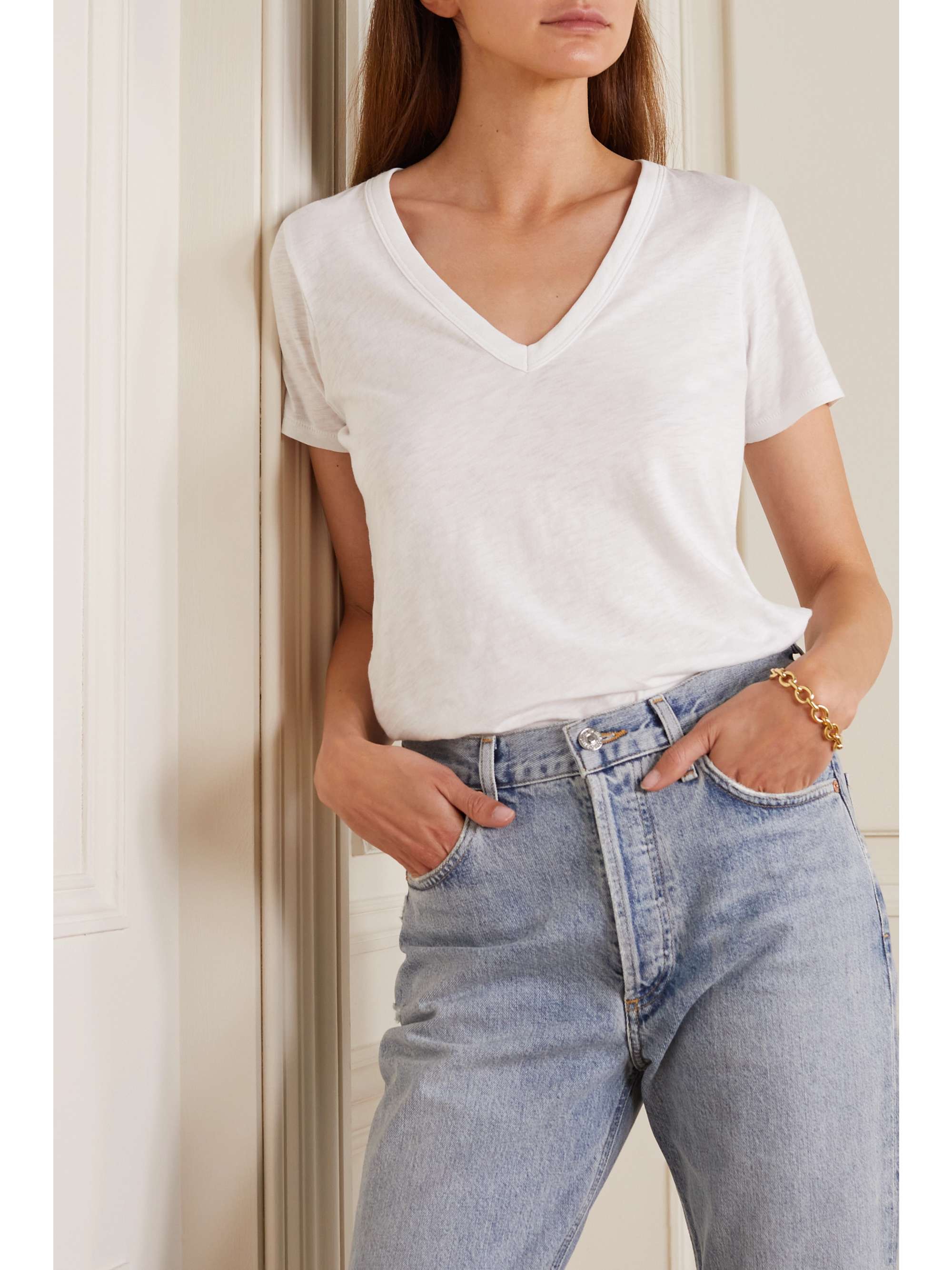 RAG & BONE The Vee slub Pima cotton-jersey T-shirt