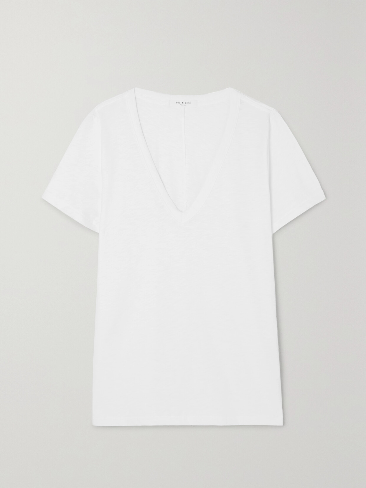 Rag & Bone The Vee Slub Pima Cotton-jersey T-shirt In White