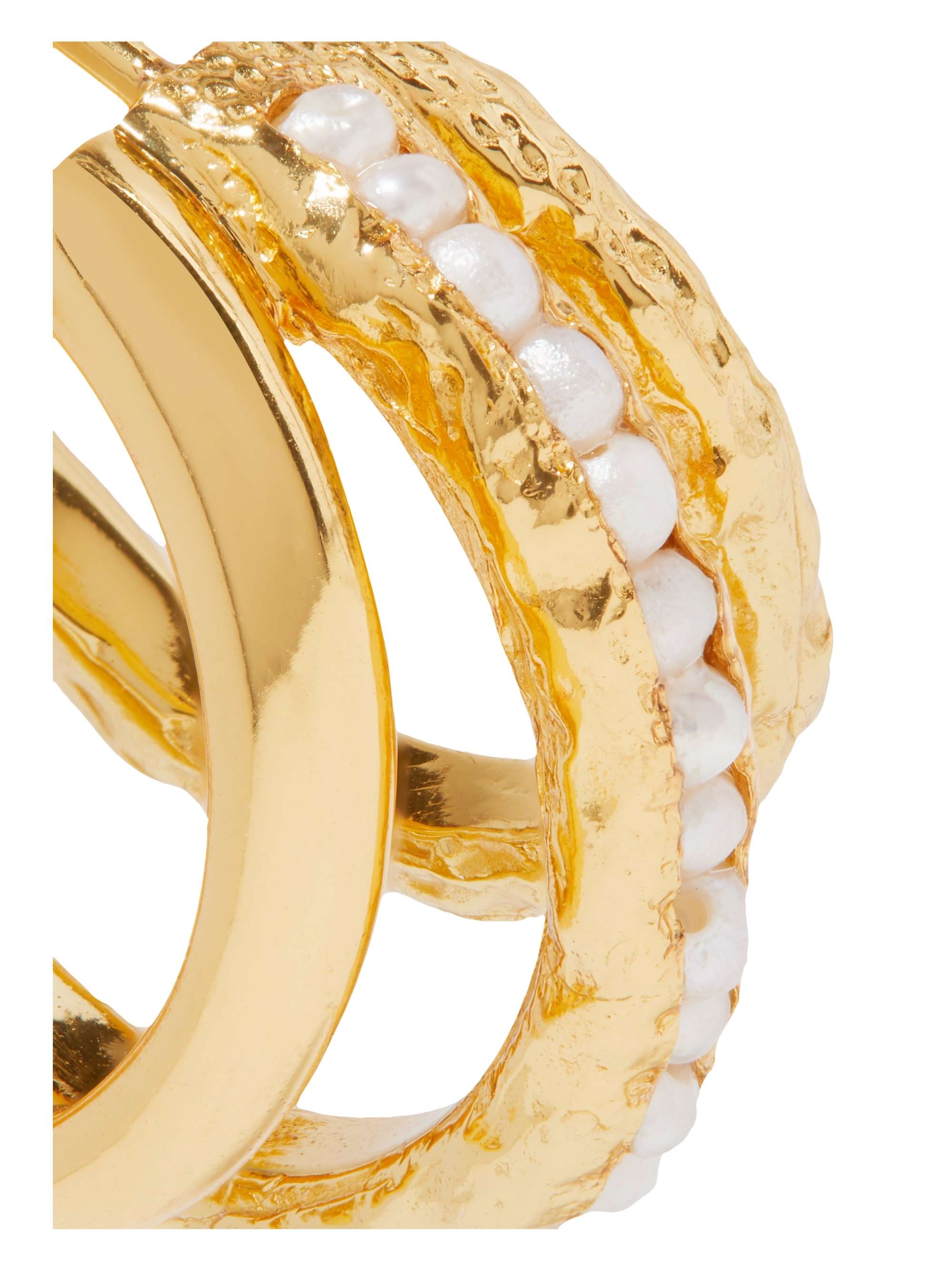 PACHAREE Gold-plated pearl hoop earrings