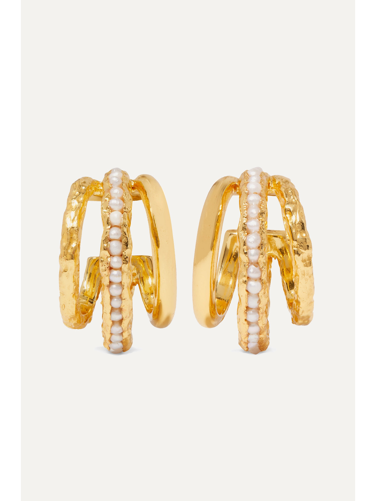 Pacharee Gold-plated Pearl Hoop Earrings