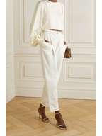Cream Drama cropped satin blouse | ORSEUND IRIS | NET-A-PORTER