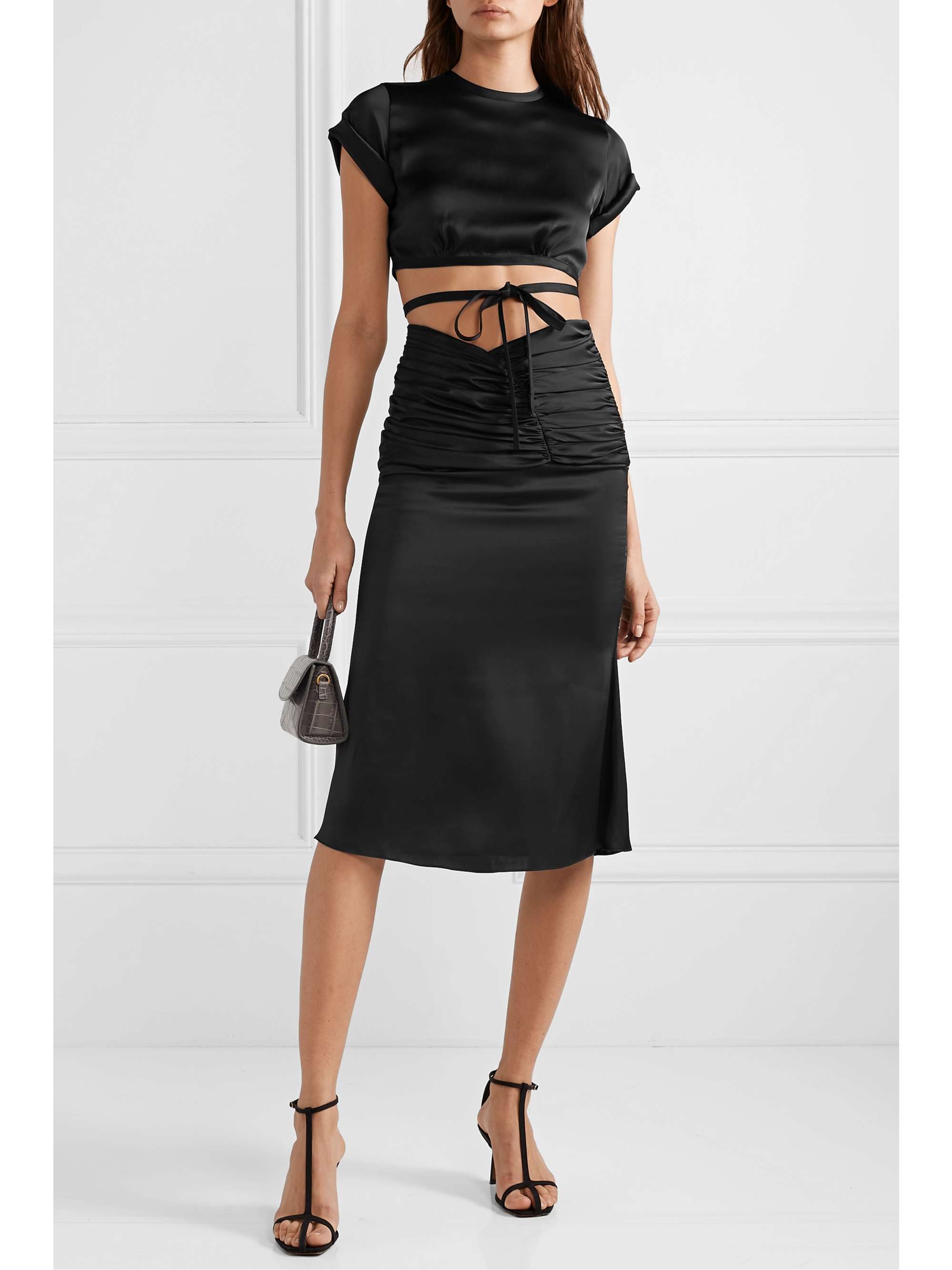 ORSEUND IRIS Le Club cropped satin top