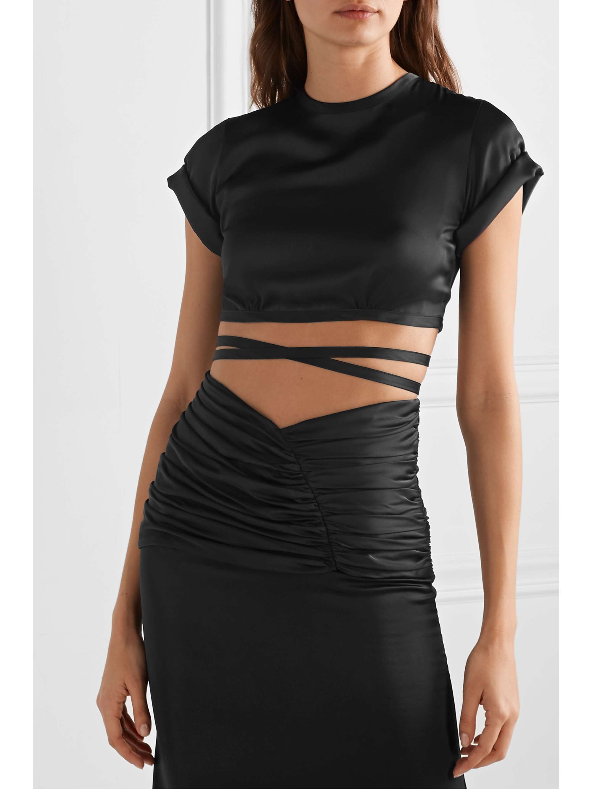 ORSEUND IRIS Le Club cropped satin top