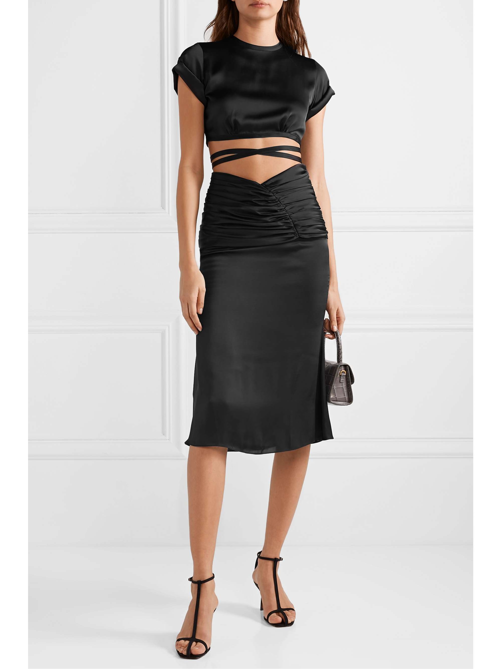 ORSEUND IRIS Le Club cropped satin top