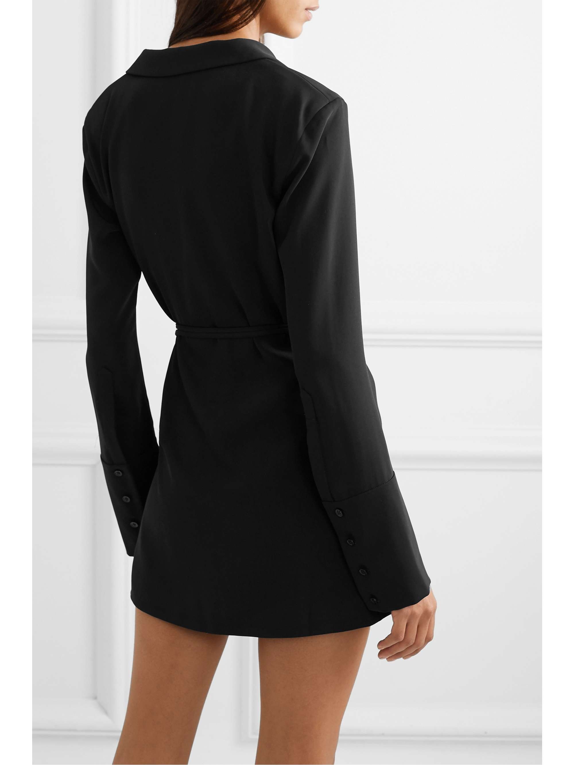 ORSEUND IRIS Boxy crepe wrap mini dress