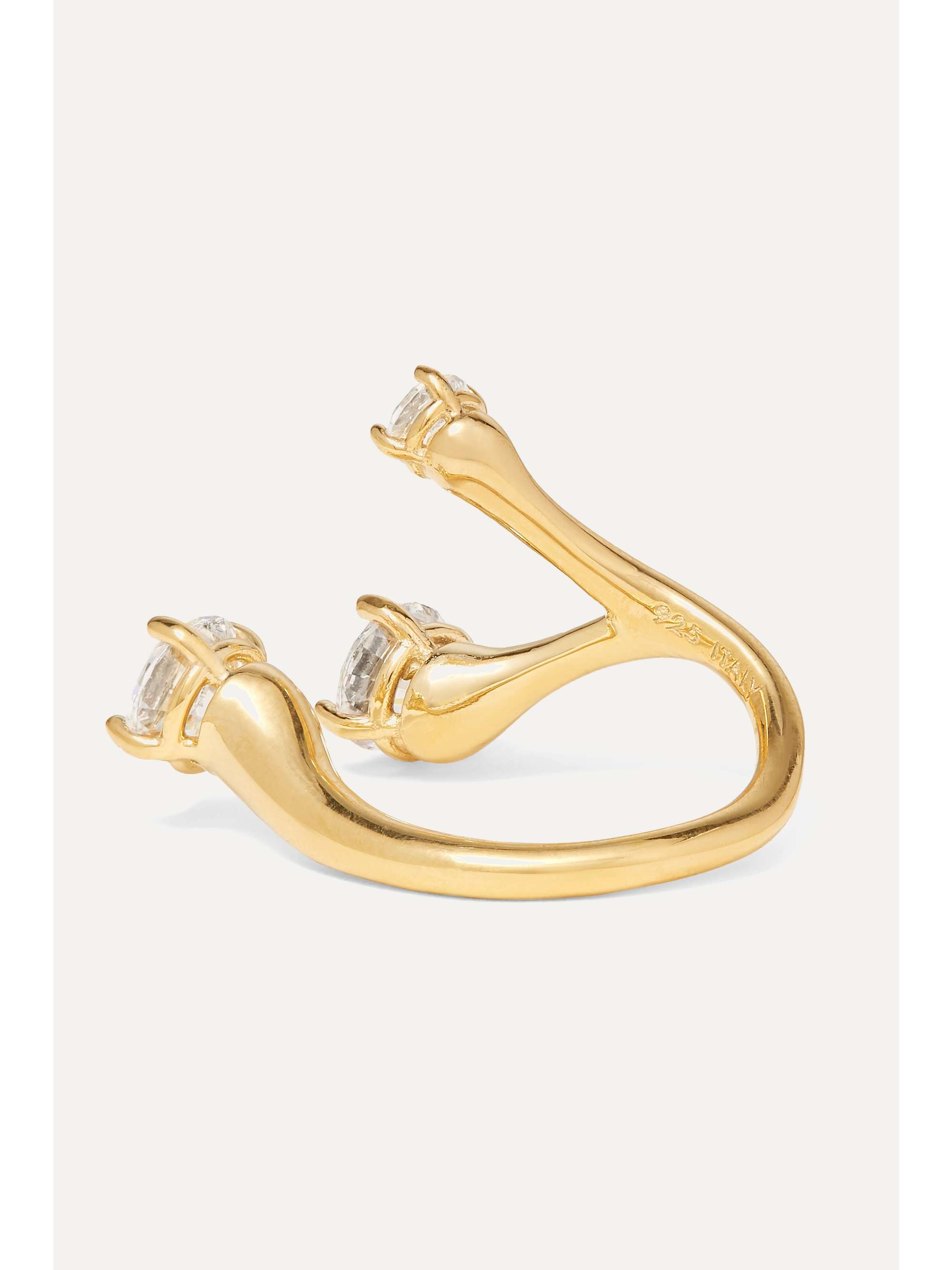 Panconesi Constellation Trinity gold-plated crystal ring