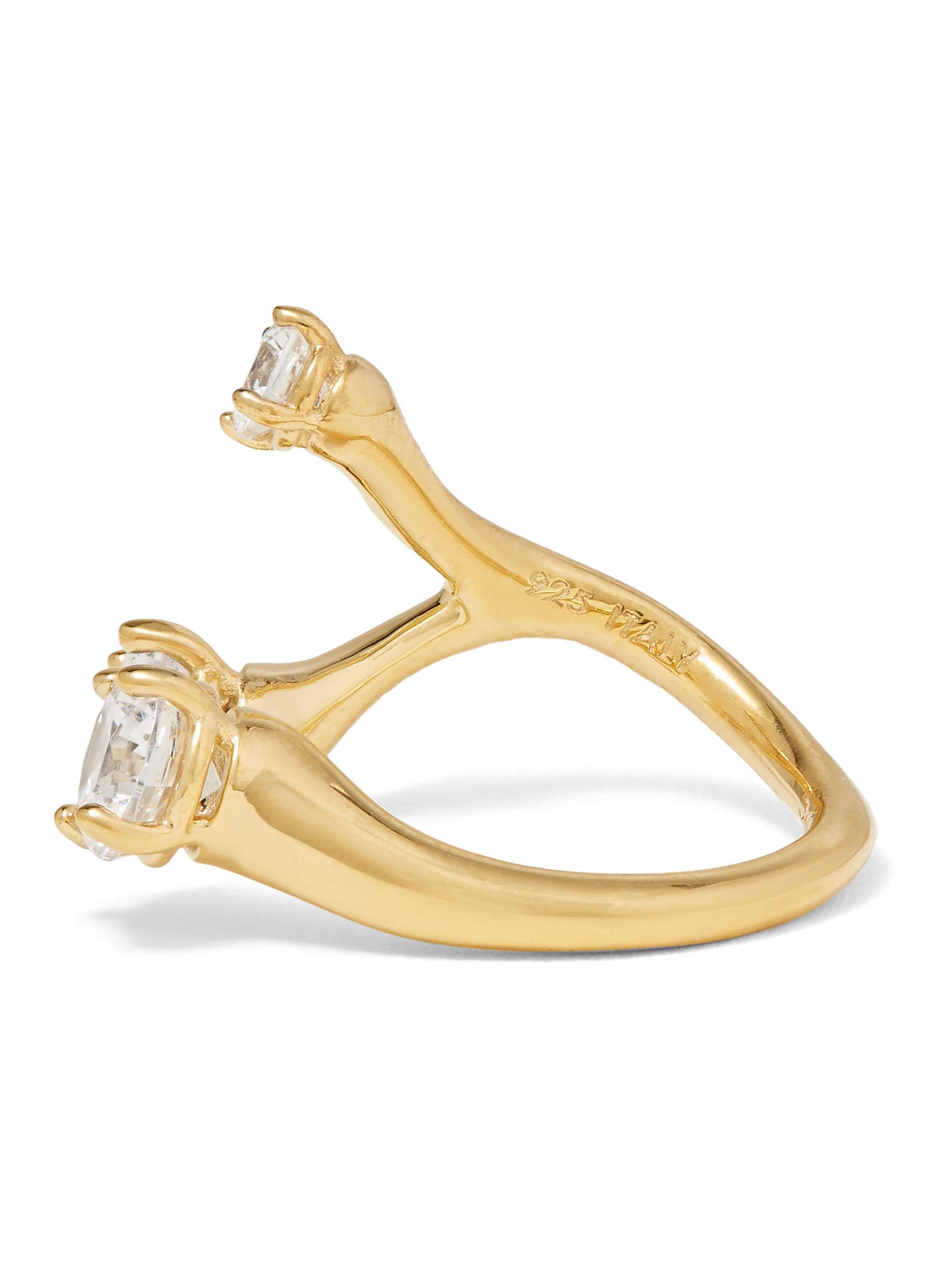 Panconesi Constellation Trinity gold-plated crystal ring