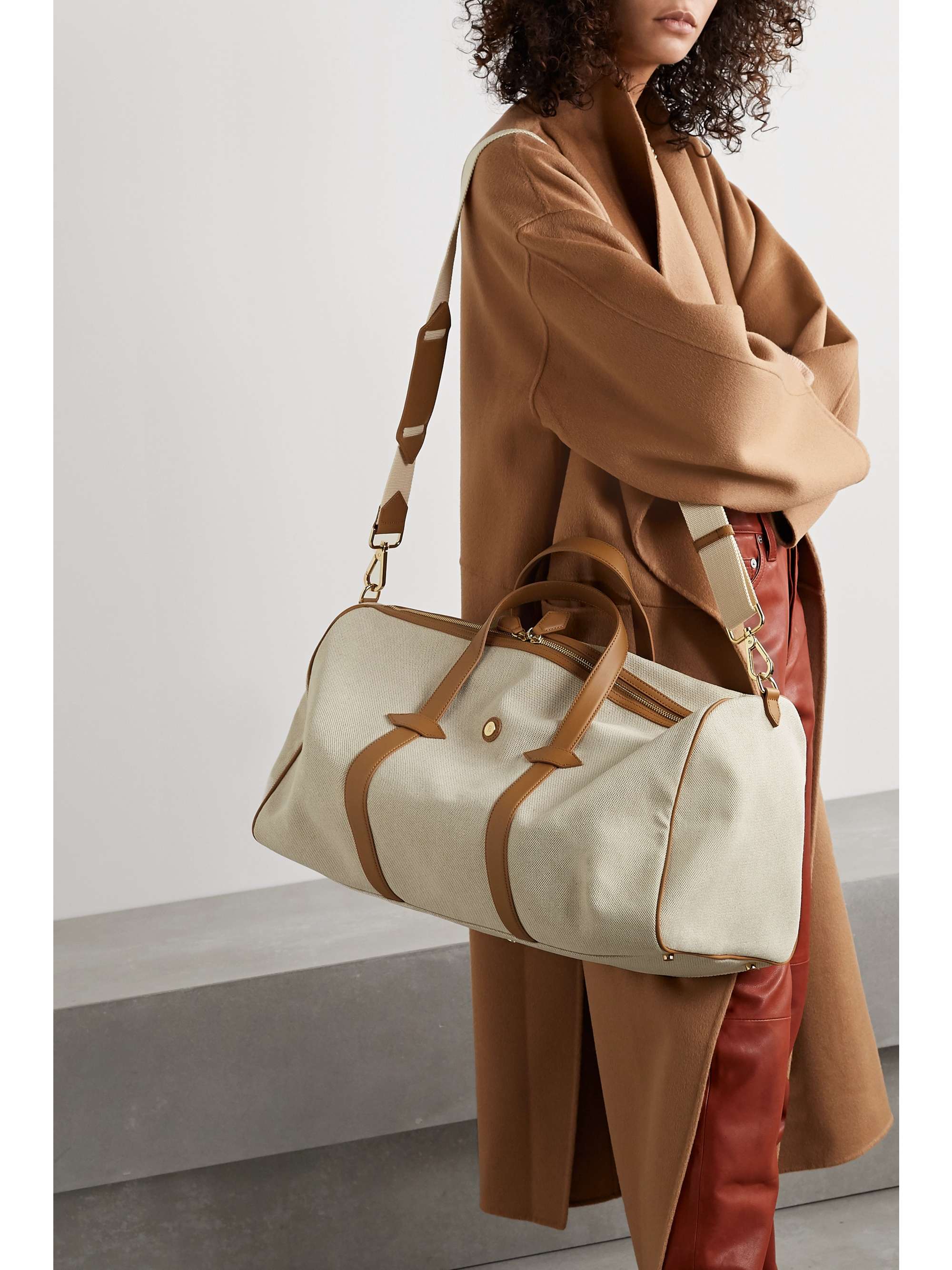 PARAVEL + NET SUSTAIN Main Line Duffel vegan leather-trimmed canvas weekend bag