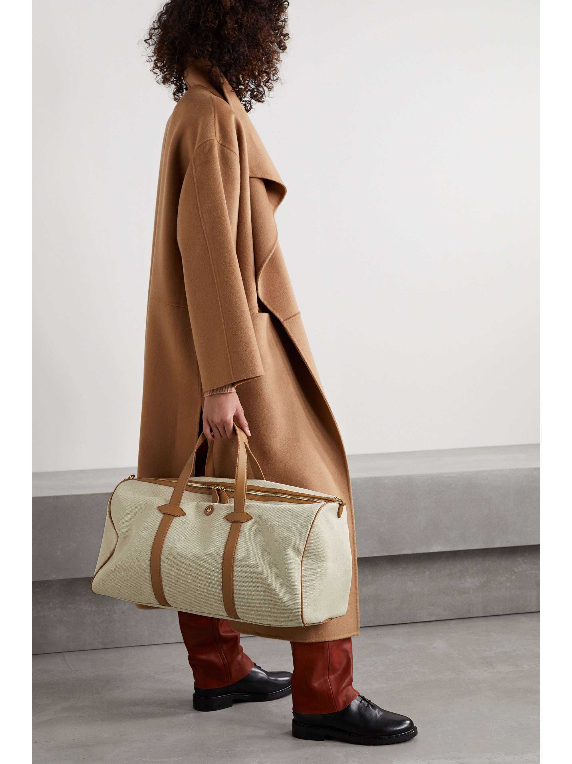 PARAVEL + NET SUSTAIN Main Line Duffel vegan leather-trimmed canvas weekend bag