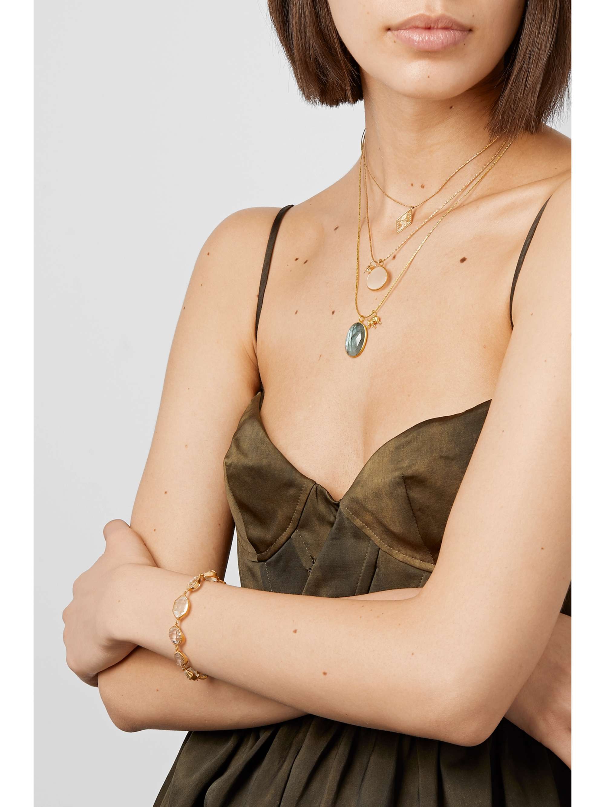 PIPPA SMALL 18-karat gold labradorite necklace