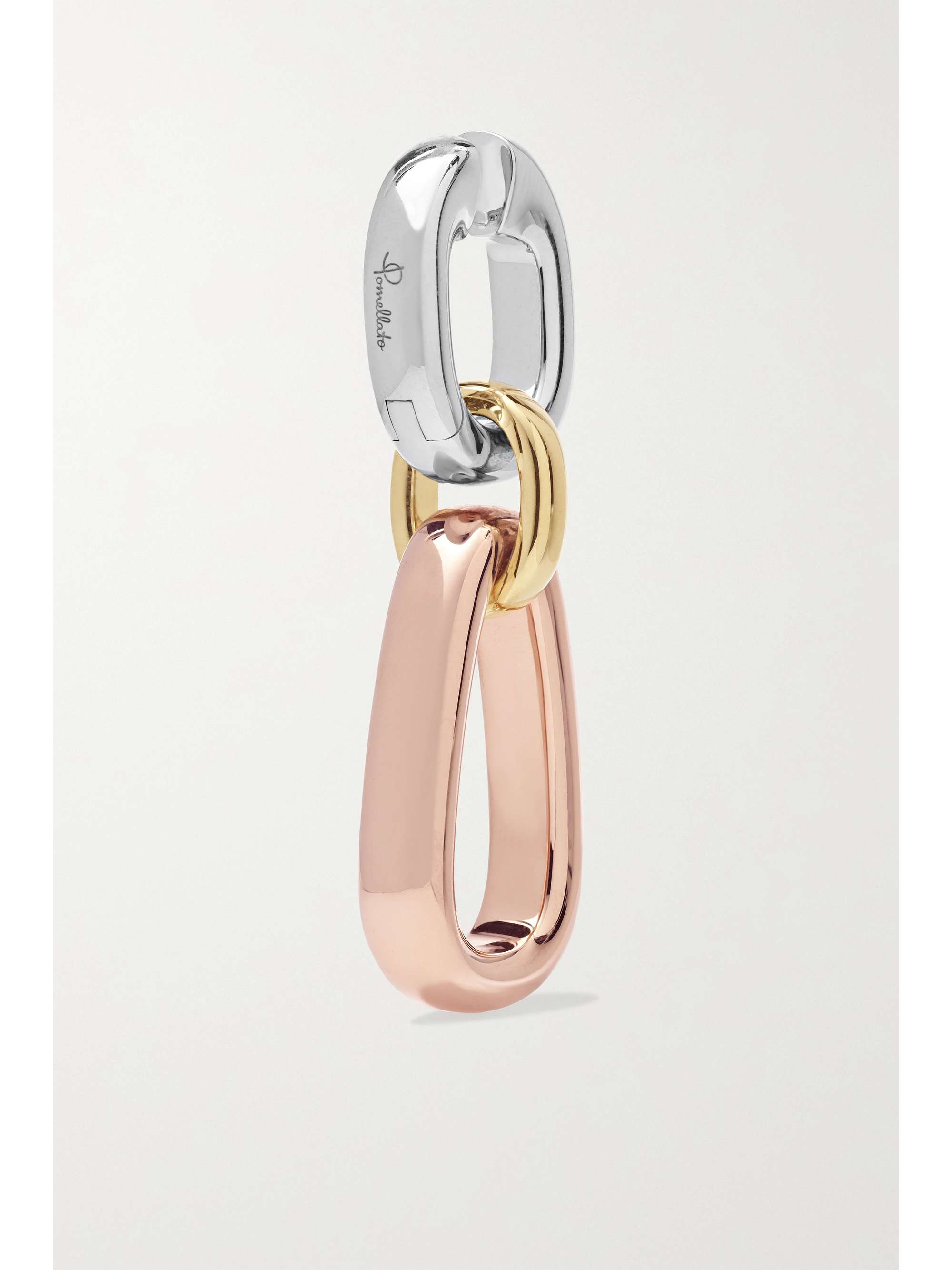 POMELLATO Iconica 18-karat yellow and rose gold and rhodium-plated earrings