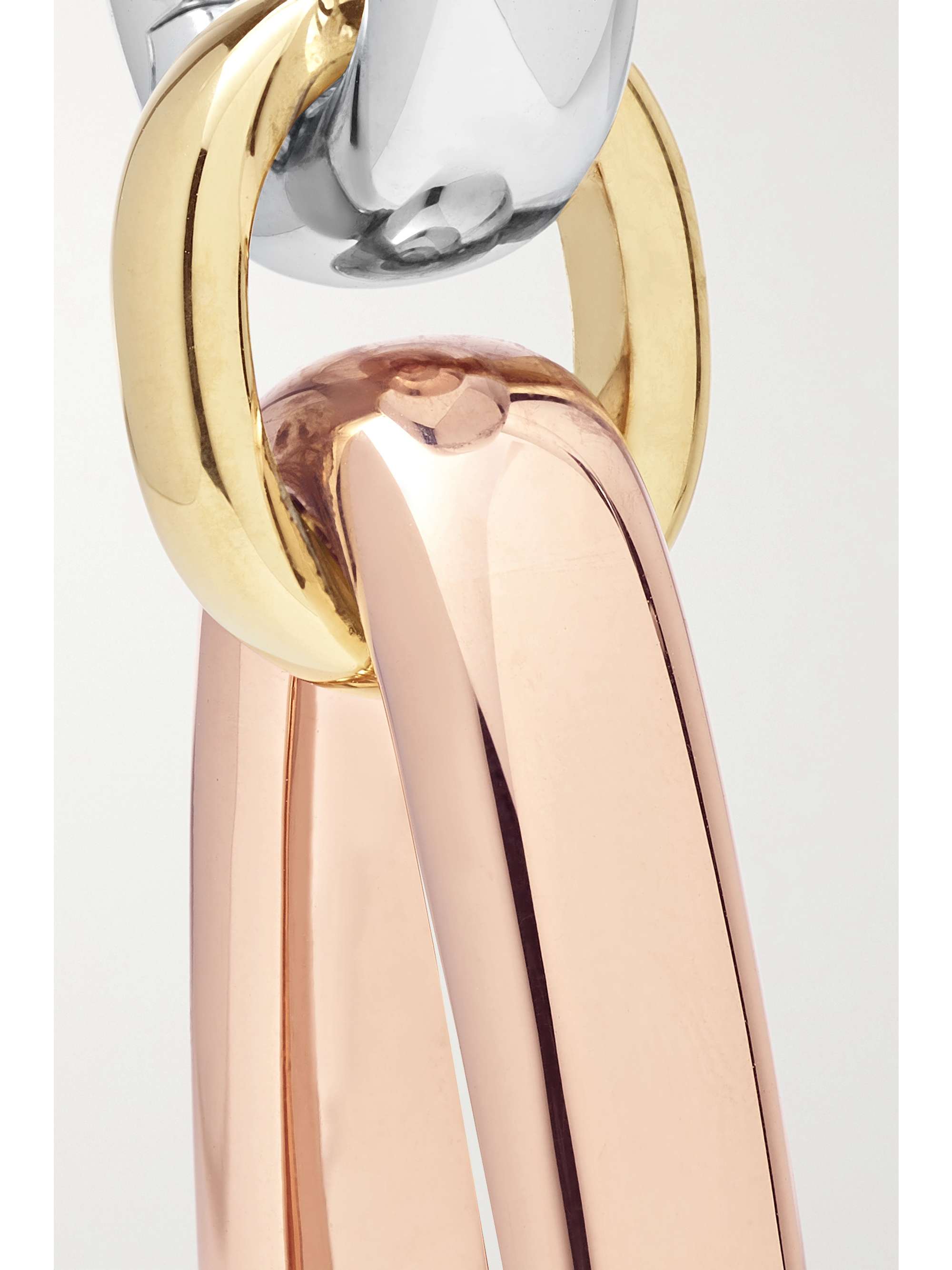 POMELLATO Iconica 18-karat yellow and rose gold and rhodium-plated earrings