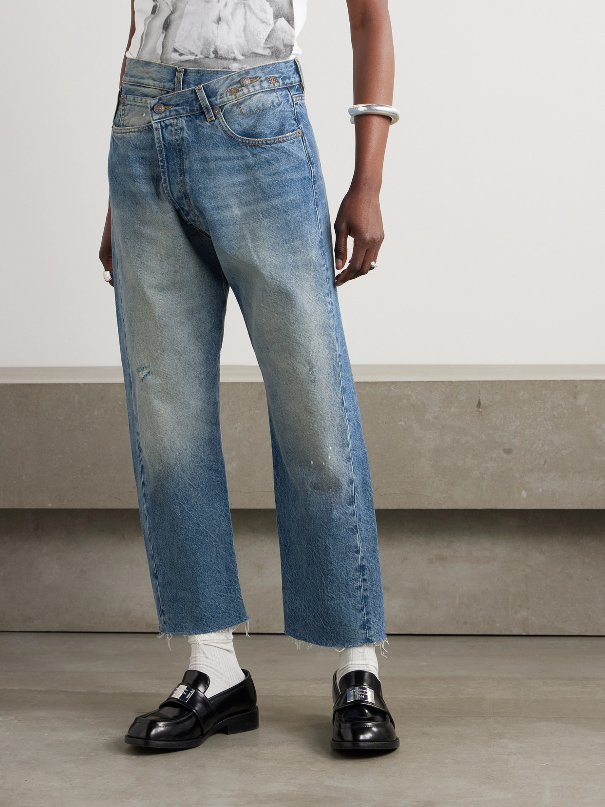 R13 Denim Boyfriend Jeans In Blue