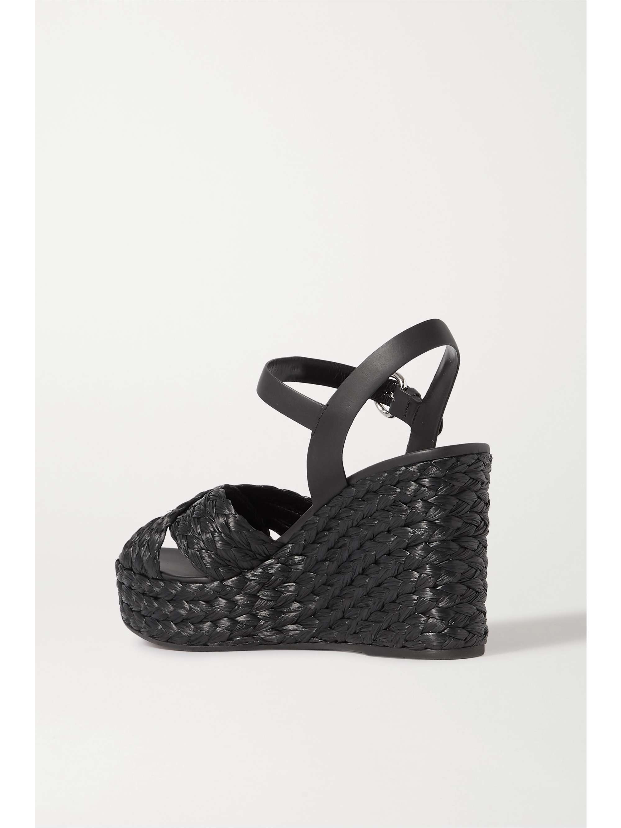 black prada wedges