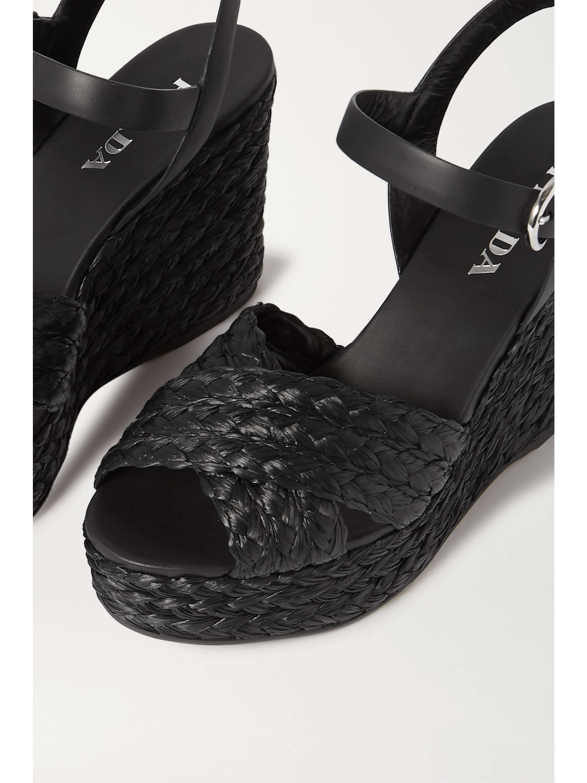 black prada wedges