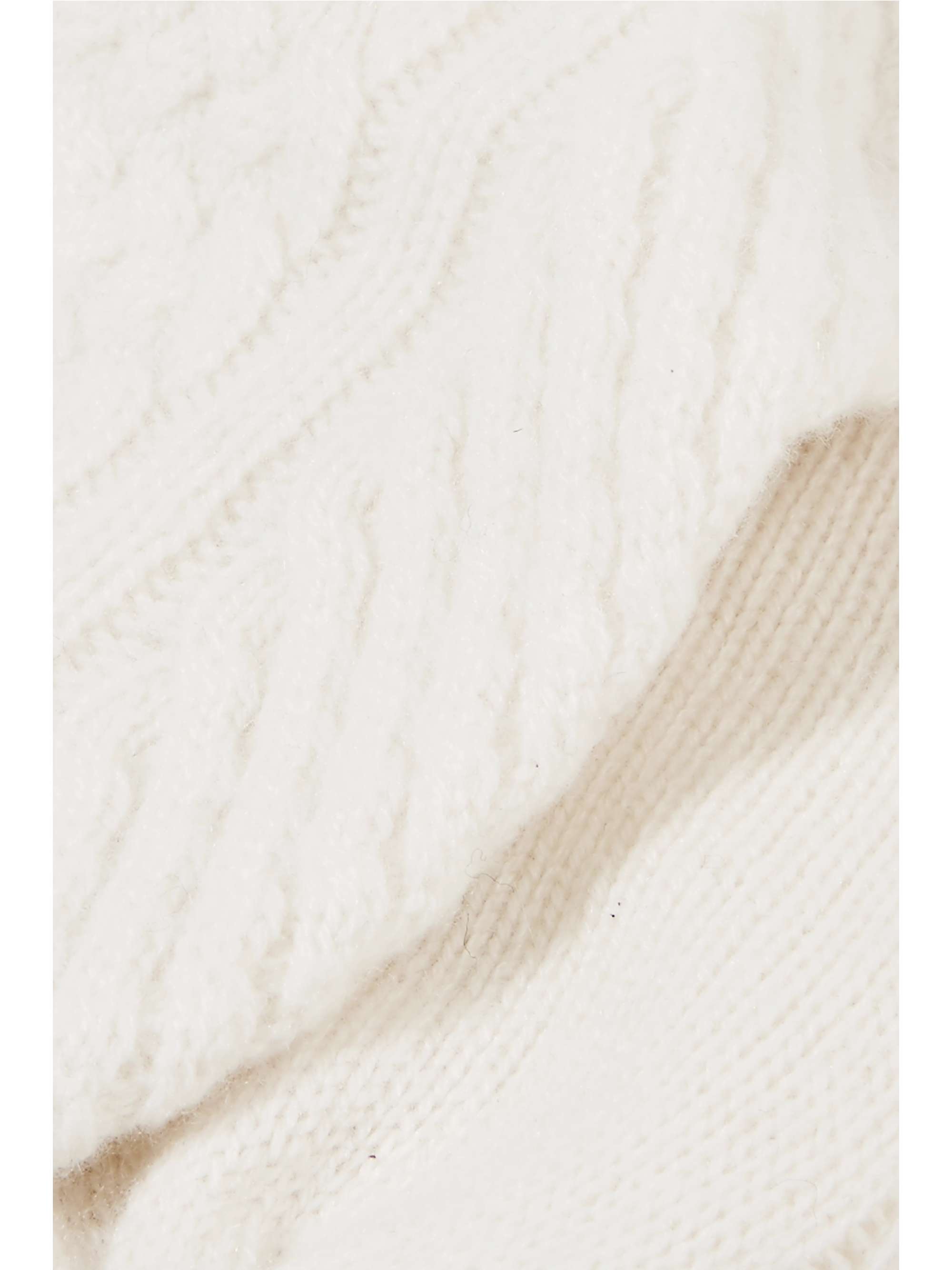 PORTOLANO Cashmere mittens and pompom-embellished beanie set